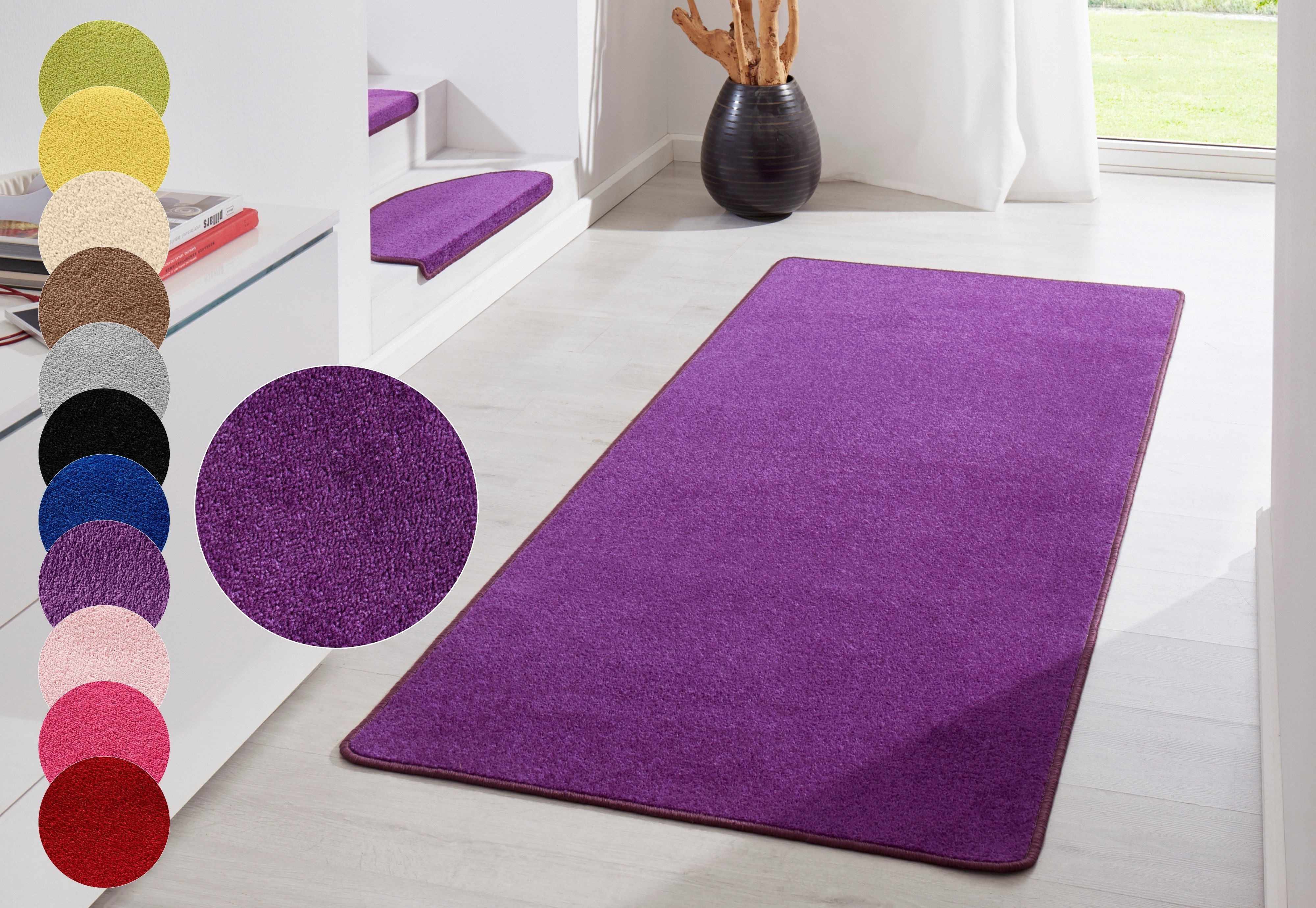 HANSE Home Teppich Fancy, rechteckig, Höhe: 7 mm, Kurzflor, Läufer, uni, gekettelt, Wohnzimmer, Schlafzimmer, Esszimmer