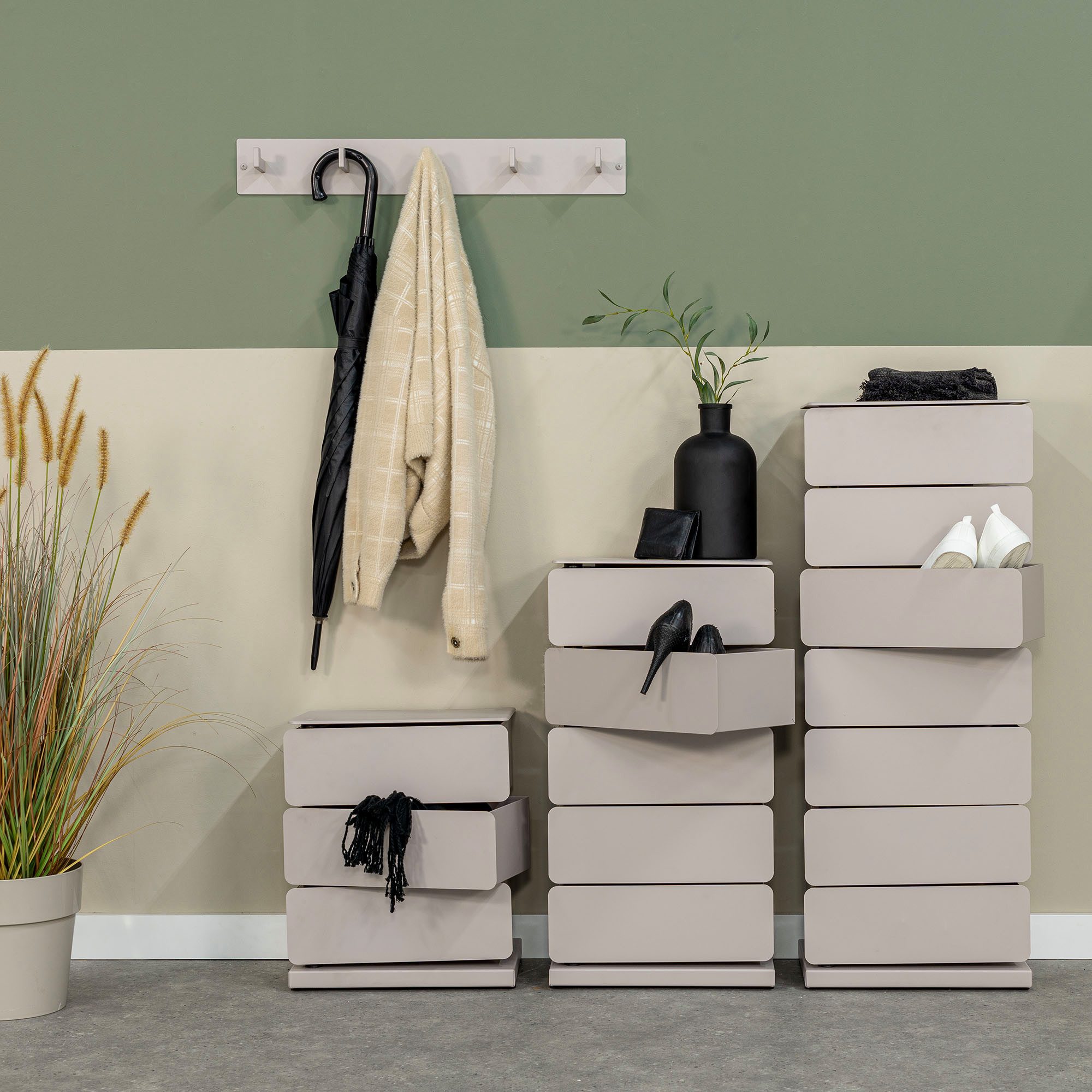 Spinder Design Kommode JOEY 7, Stahlschuhschrank und Aufbewahrungsschrank in 1