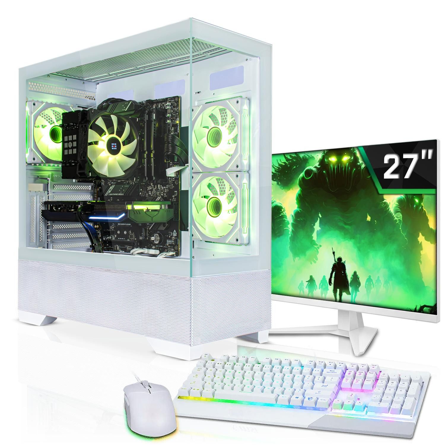 SYSTEMTREFF Basic Gaming-PC-Komplettsystem (27", AMD 5655G 5655G, RX Vega 7, 16 GB RAM, 1000 GB SSD)
