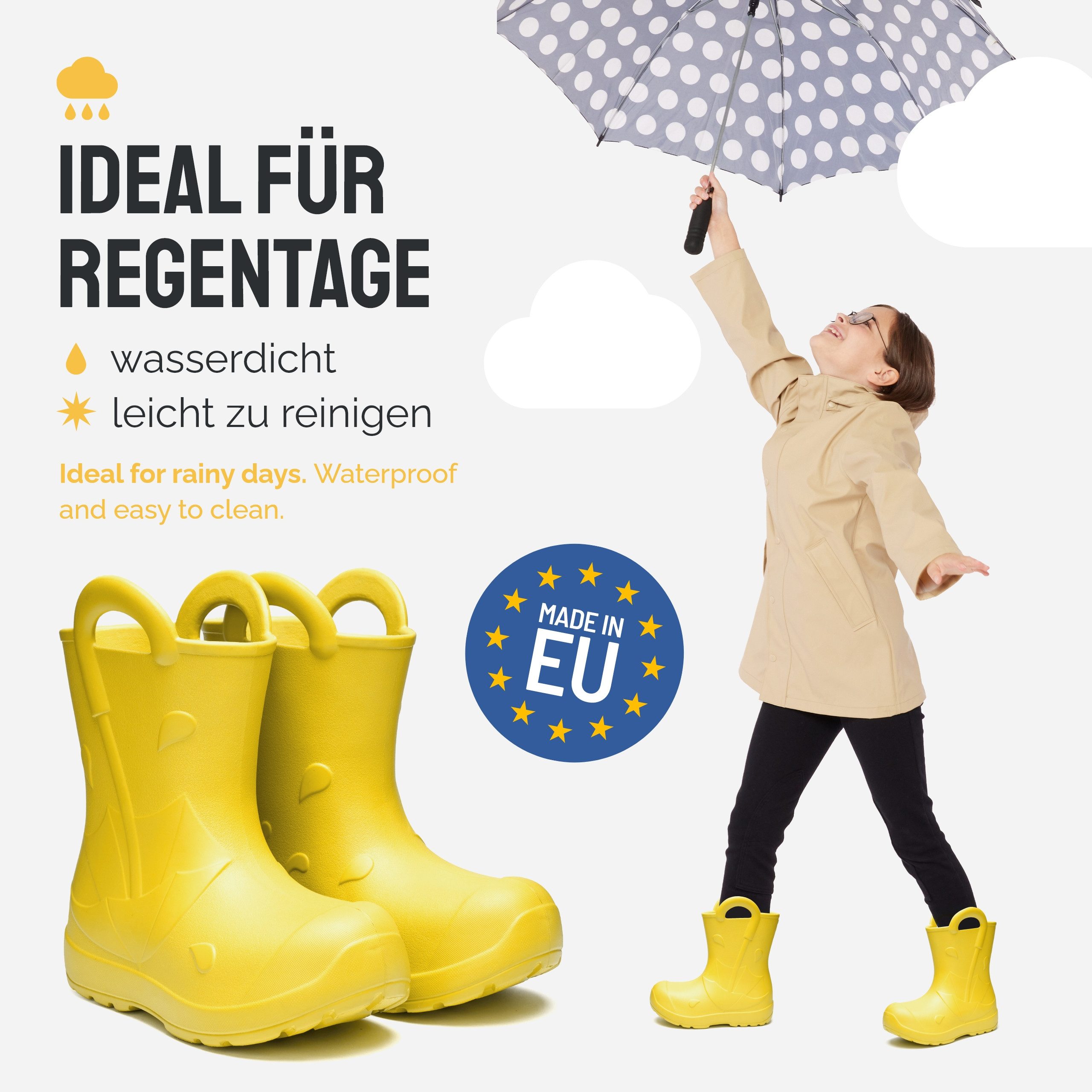 Ladeheid x Camminare Kinder aus leichtem EVA wasserdicht mit Design LA-CA-20 Gummistiefel – Bild 5 von 5
