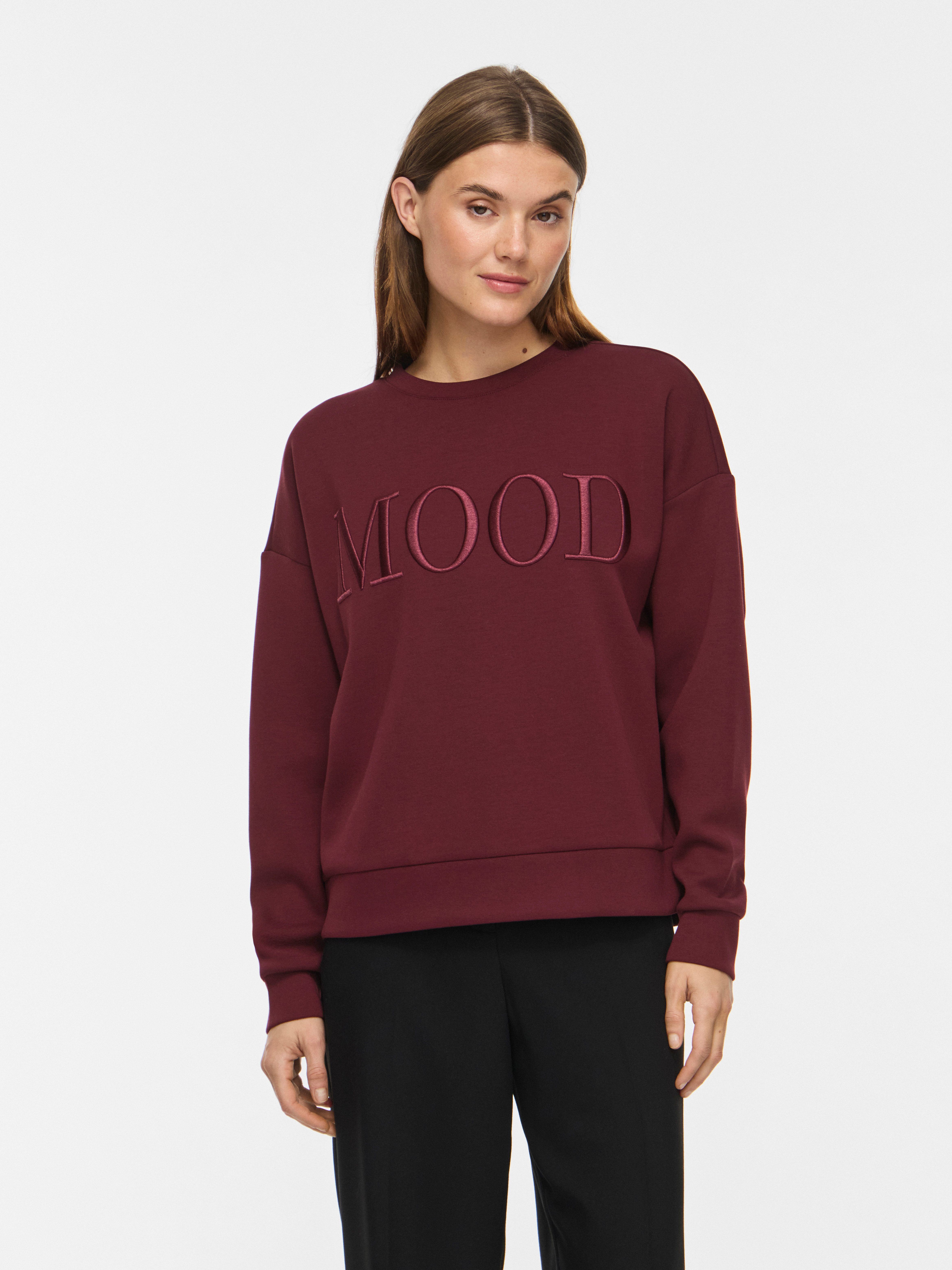 Vila Sweater VIREFLECT MOOD EMB L/S SWEAT TOP/R/3 Materialmix, loose fit