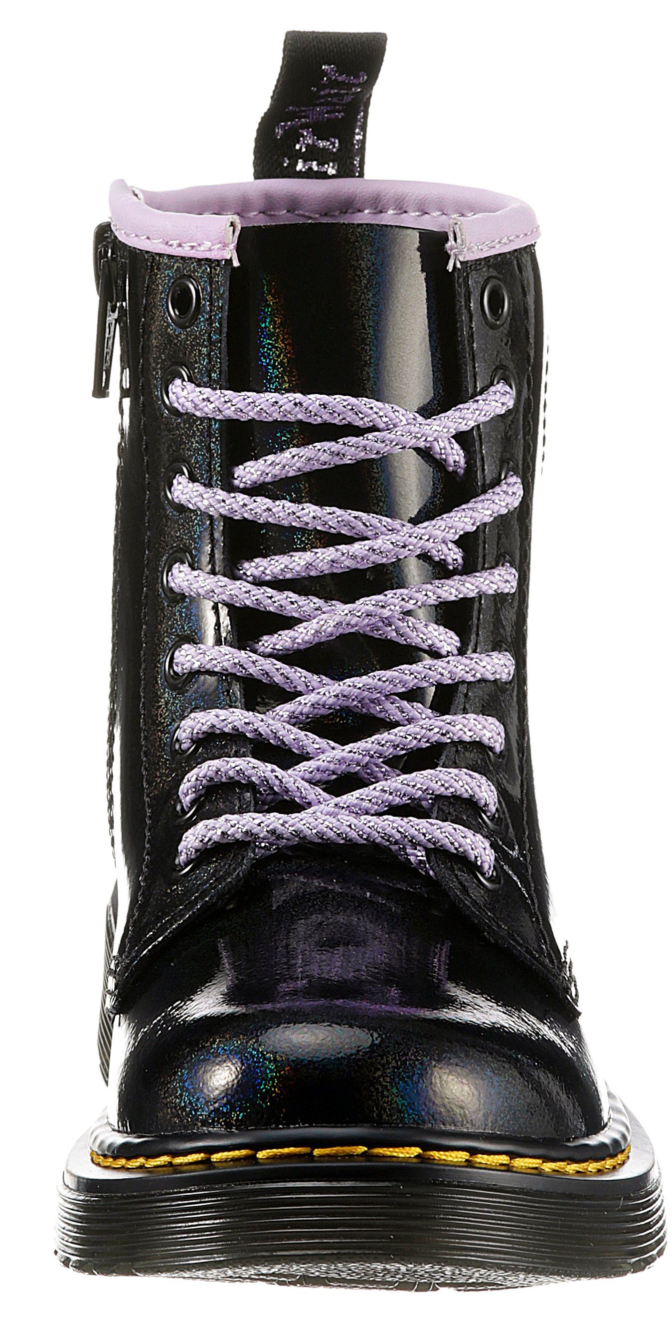 DR. MARTENS 1460 schwarz-lila-Galaxy J Reißverschluss Shimmer Schnürboots mit