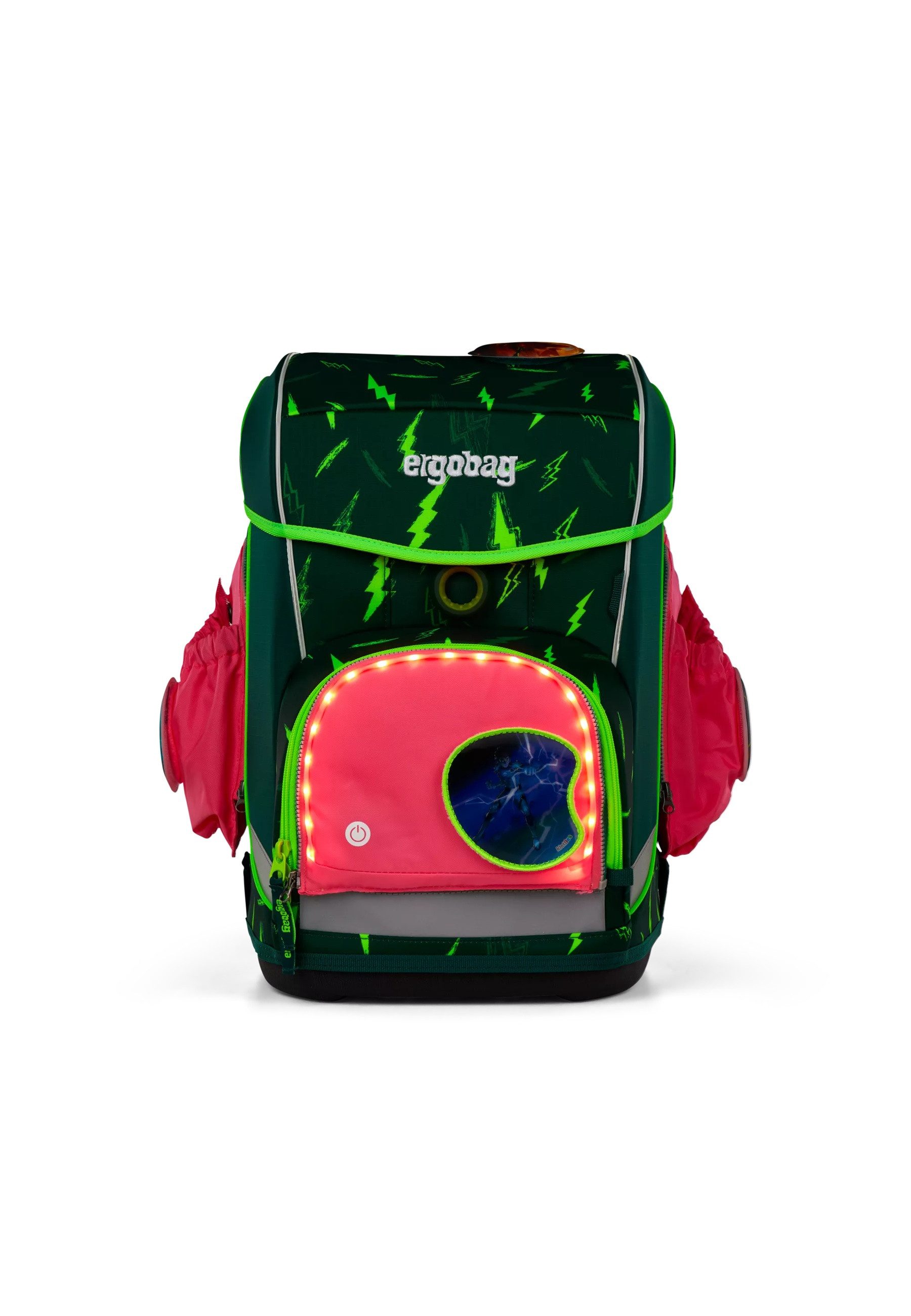 ergobag Schulranzen Fluo LED Seitentaschen Set ., reflektierend