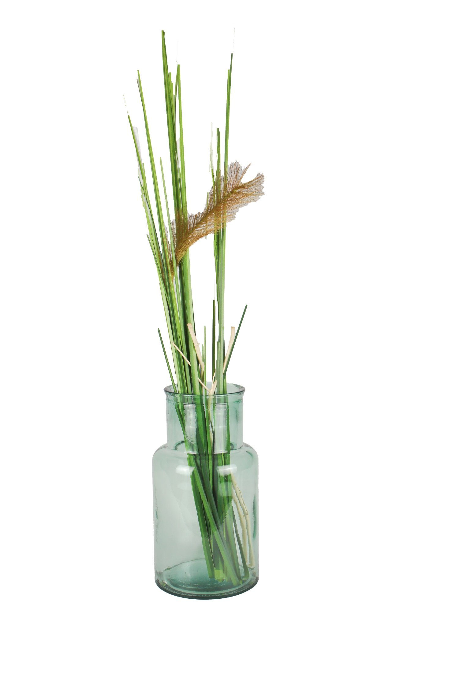 riesengroß Signature Home Collection cm 1x 28 Rand hohem (1 schmal Glas mit Glasvase hoch Stück, türkis durchscheinend aus Tischvase Glasvase), Türkis Vase