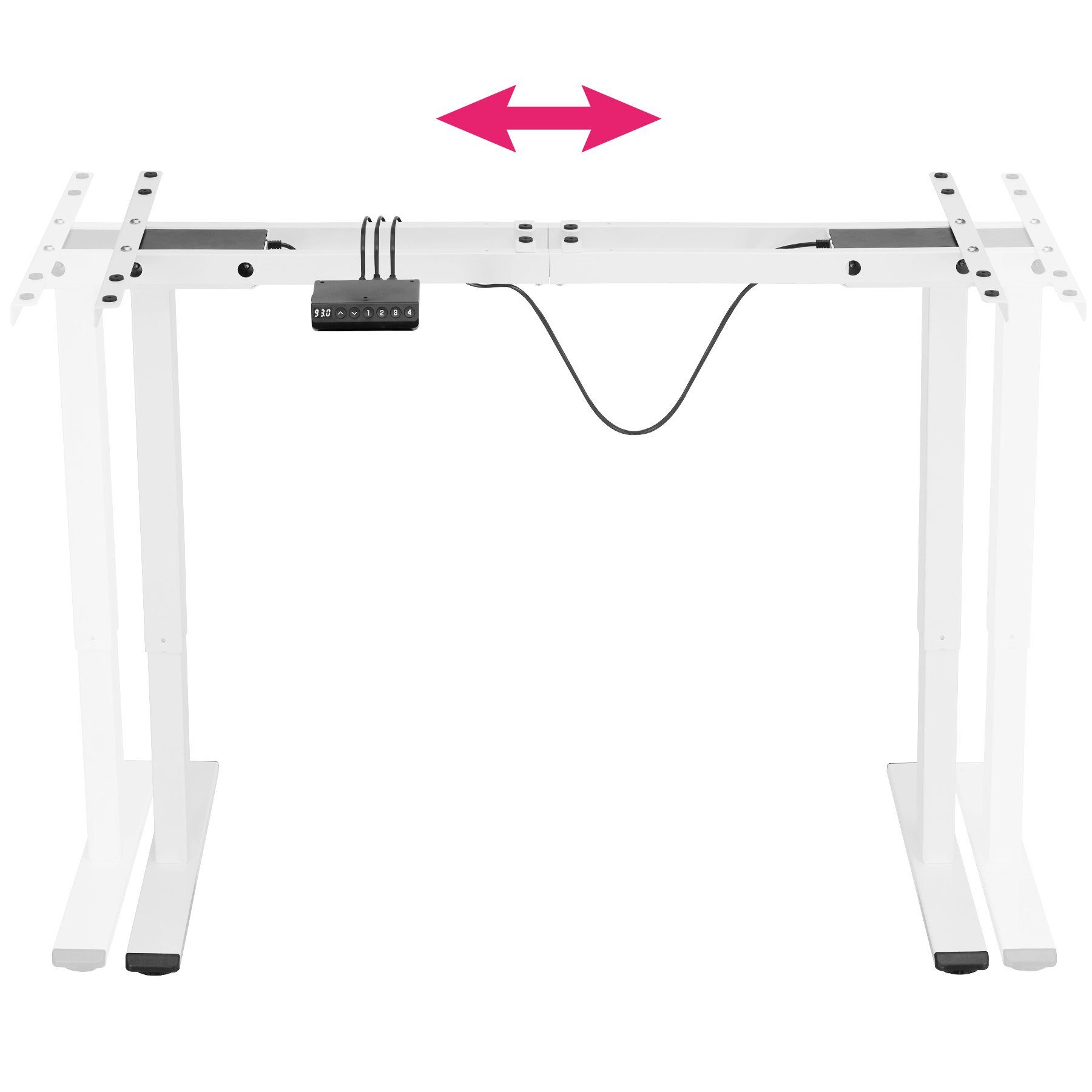 tectake Tischgestell Melville (1-St., 1 weiß | tlg), Höhe weiß Verstellbare