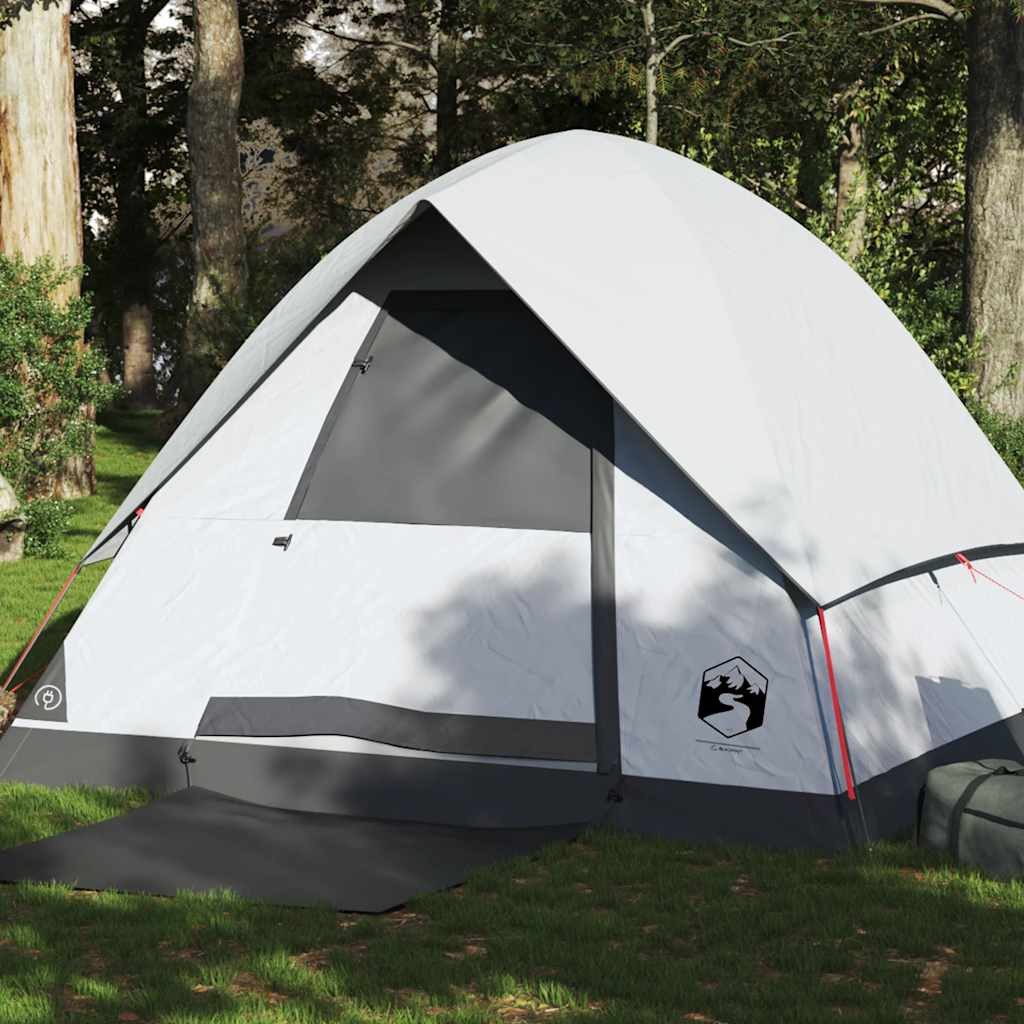 furnicato Faltzelt Camping Kuppelzelt 215x213x154 cm Weiß, (1 tlg), Verdunkelndes Familienzelt mit E-Anschluss und versiegelten Nähten