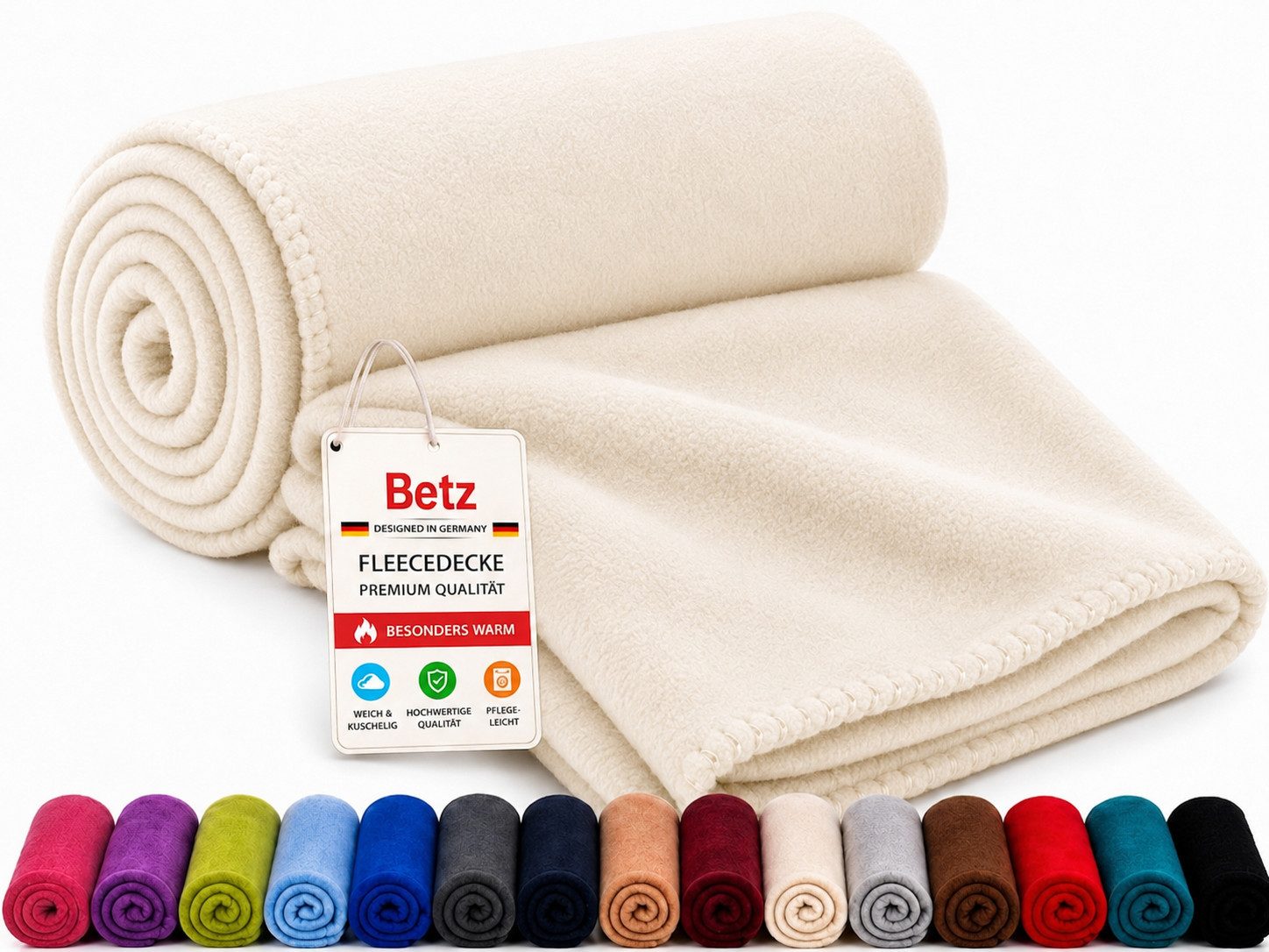 Wohndecke Betz Fleecedecke 130x170 cm 180g/m² – Weiche Wohndecke & Kuscheldecke, Betz, Leicht, wärmend & pflegeleicht