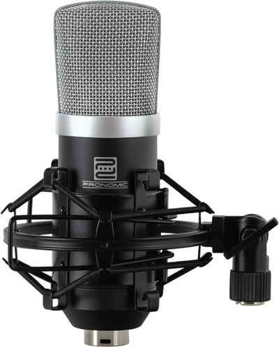 Pronomic Mikrofon CM-22 Studio Großmembranmikrofon (Kondensatormikrofon, 4-tlg), Inkl. Mikrofonspinne, Windschutz & Transportkoffer