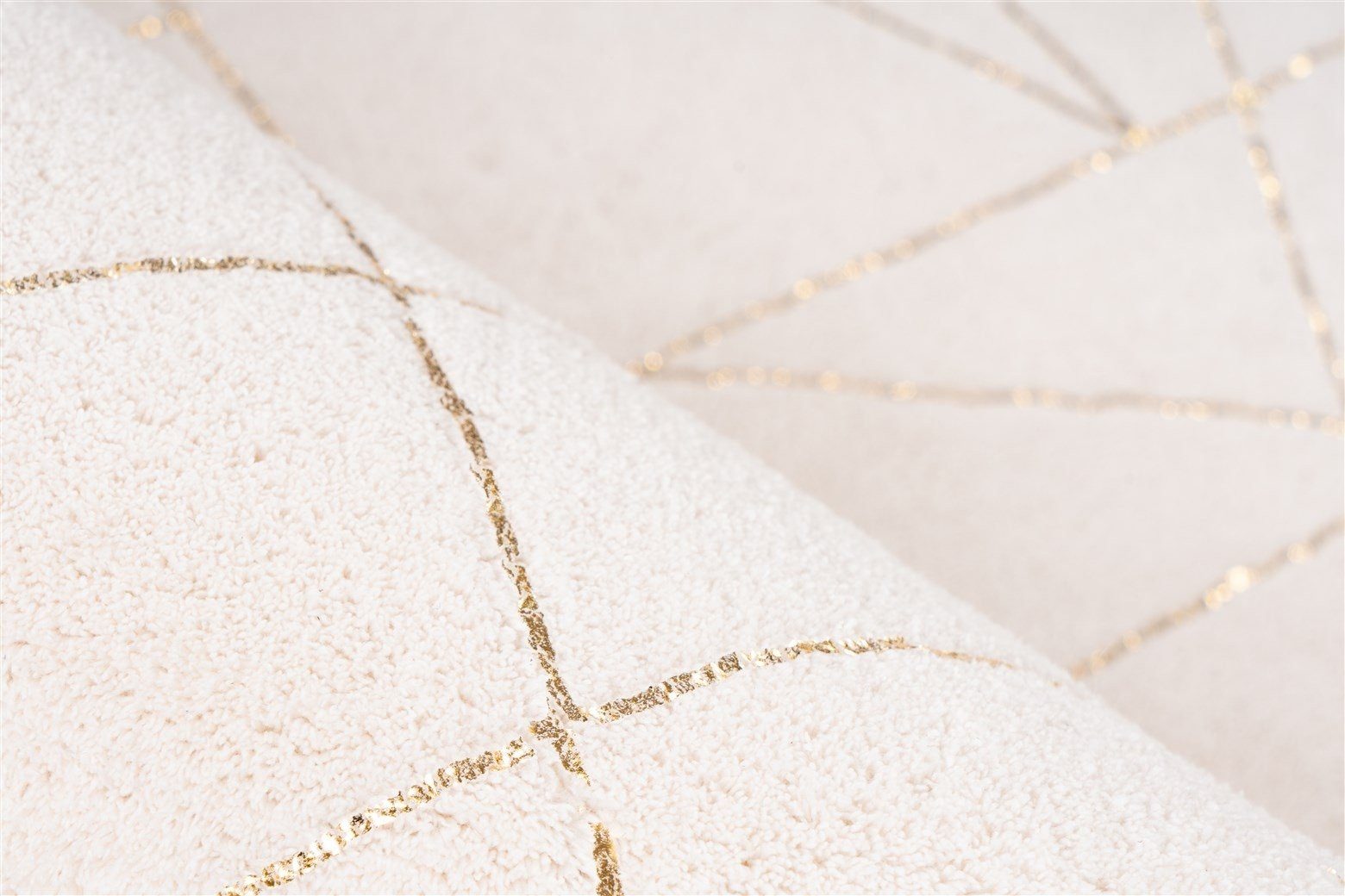 Kayoom Teppich in Creme / Gold, 100% Polyester - 150x80cm (LxB)