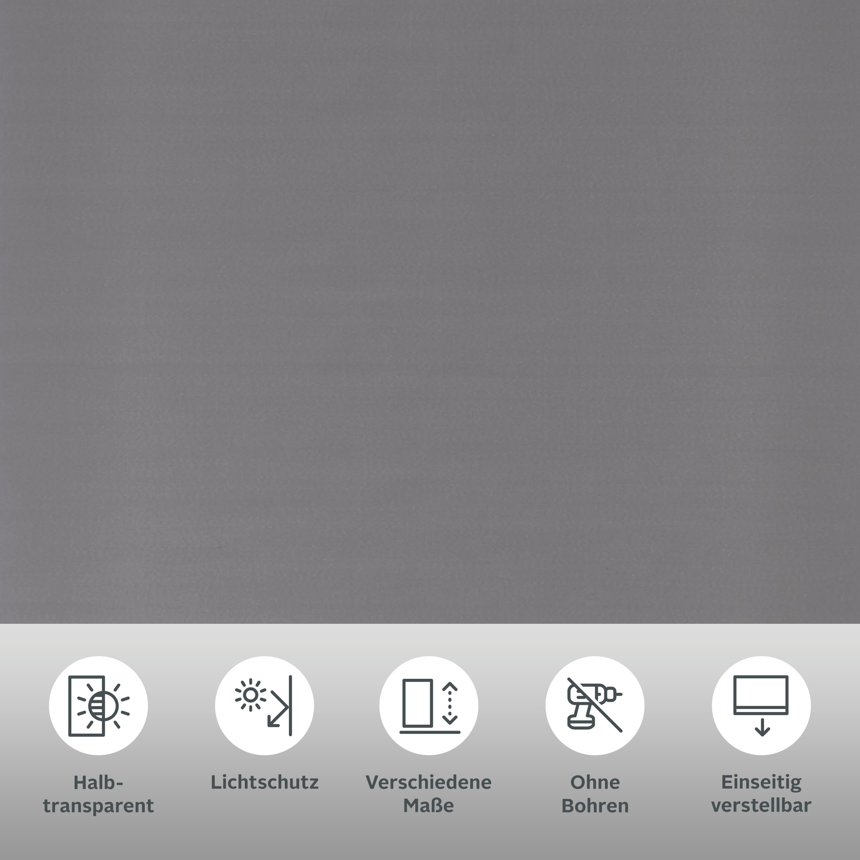 Seitenzugrollo Themse-Uni, OTTO home, Lichtschutz, ohne Bohren, freihängend, Klemmfix, Bestseller mit 1500 4,5-Sterne-Bewertungen, Klemmträger Bestseller