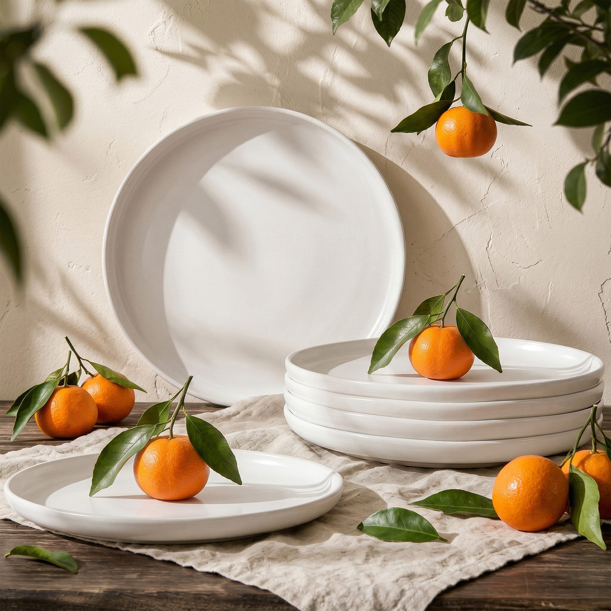 KONSIMO® Teller-Set VICTO Tafelservice hergestellt in der EU (6-tlg), 6 Personen, Steingut, spülmaschinengeeignet, mikrowellengeeignet, 6x Dessertteller