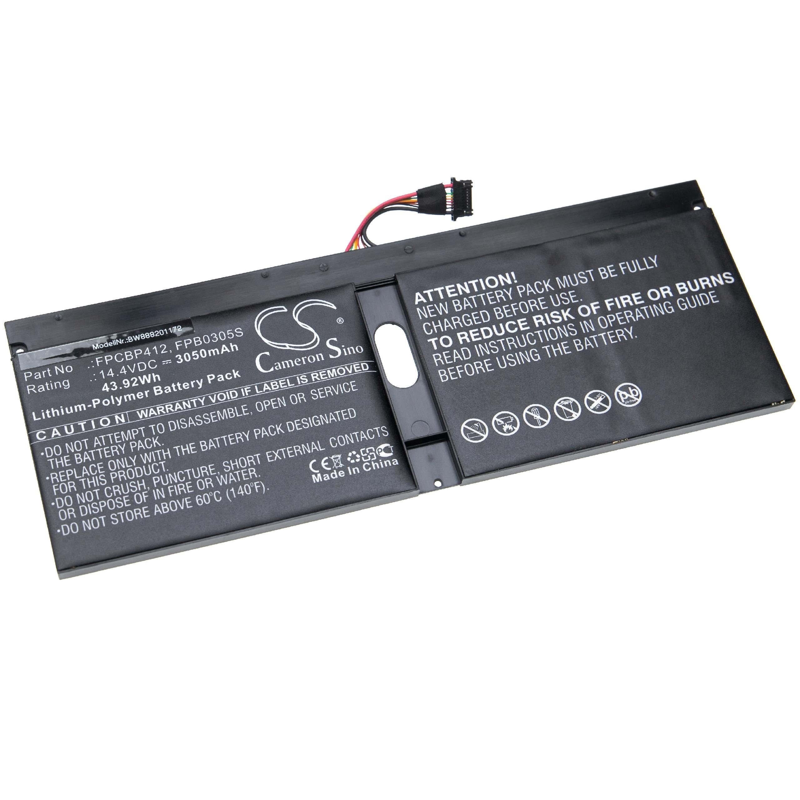 vhbw Ersatz für Fujitsu FPCBP412, FPB0305S für Laptop-Akku Li-Polymer 3050 mAh (14,4 V)