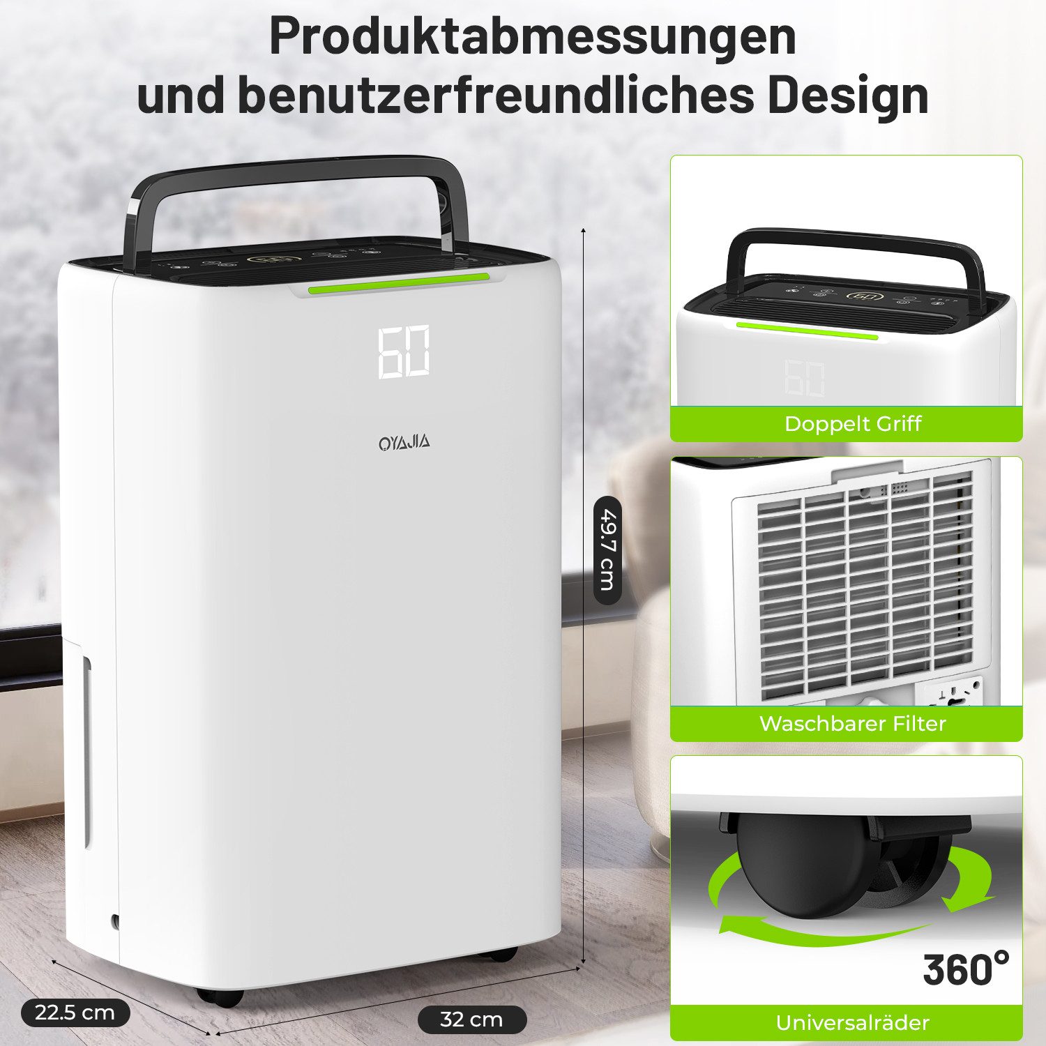 kehot Luftreiniger Luftentfeuchter mit WLAN App, günstig online kaufen