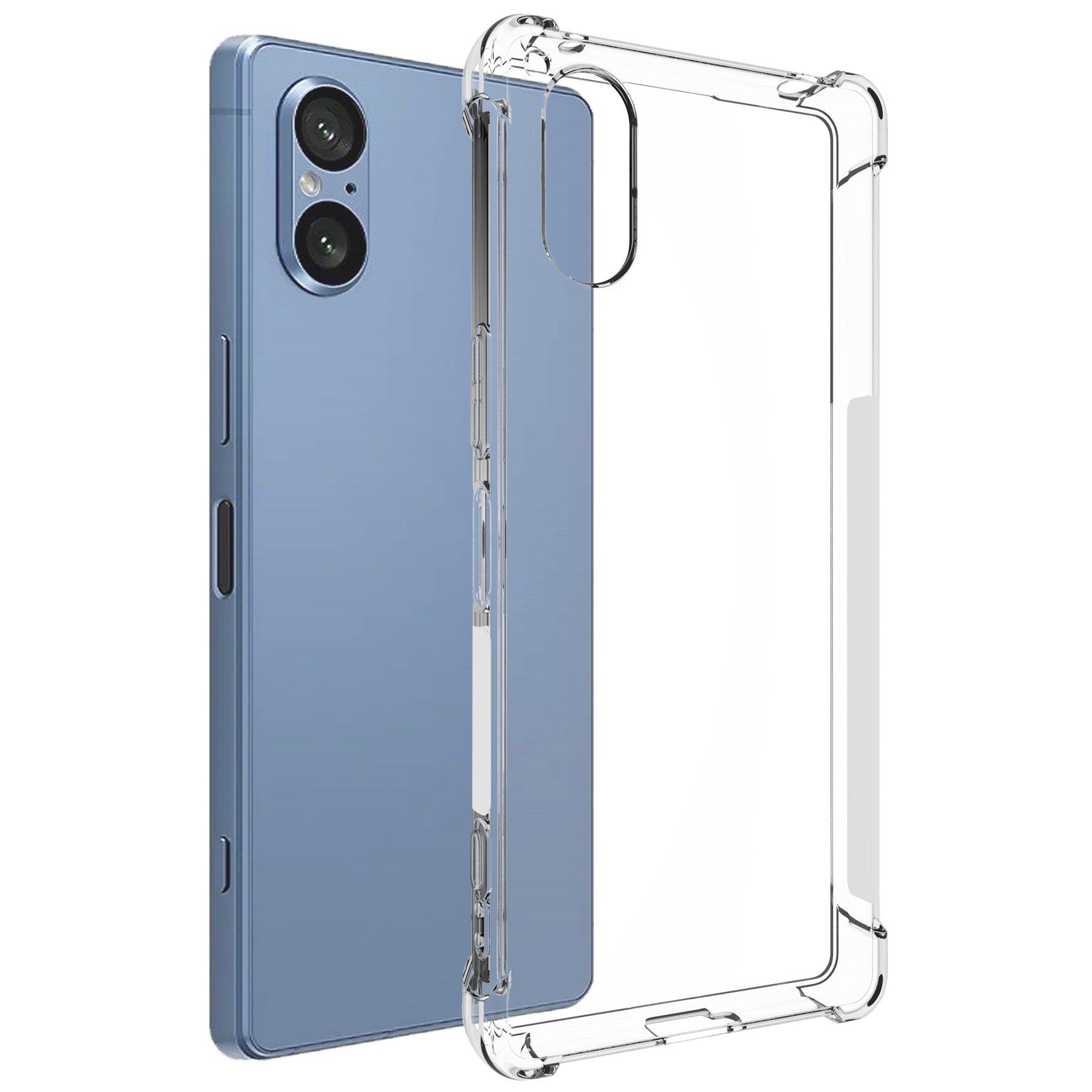 mtb more energy Smartphone-Hülle Clear Armor Case für Sony Xperia 5 V (6.1), Transparente TPU Schutzhülle Case Backcover mit Anti-Shock Verstärkung