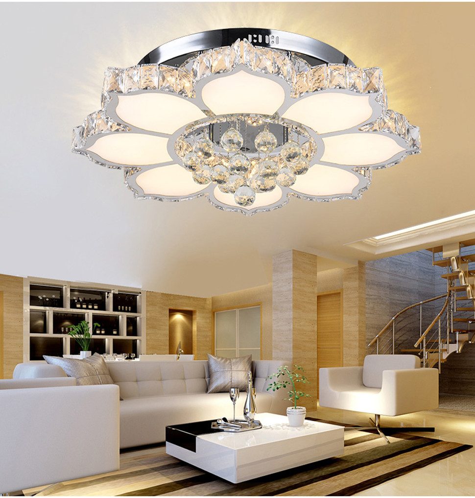 Eurotondisplay LED Deckenleuchte LED Pendelleuchte Kristall Fernbedienung D günstig online kaufen