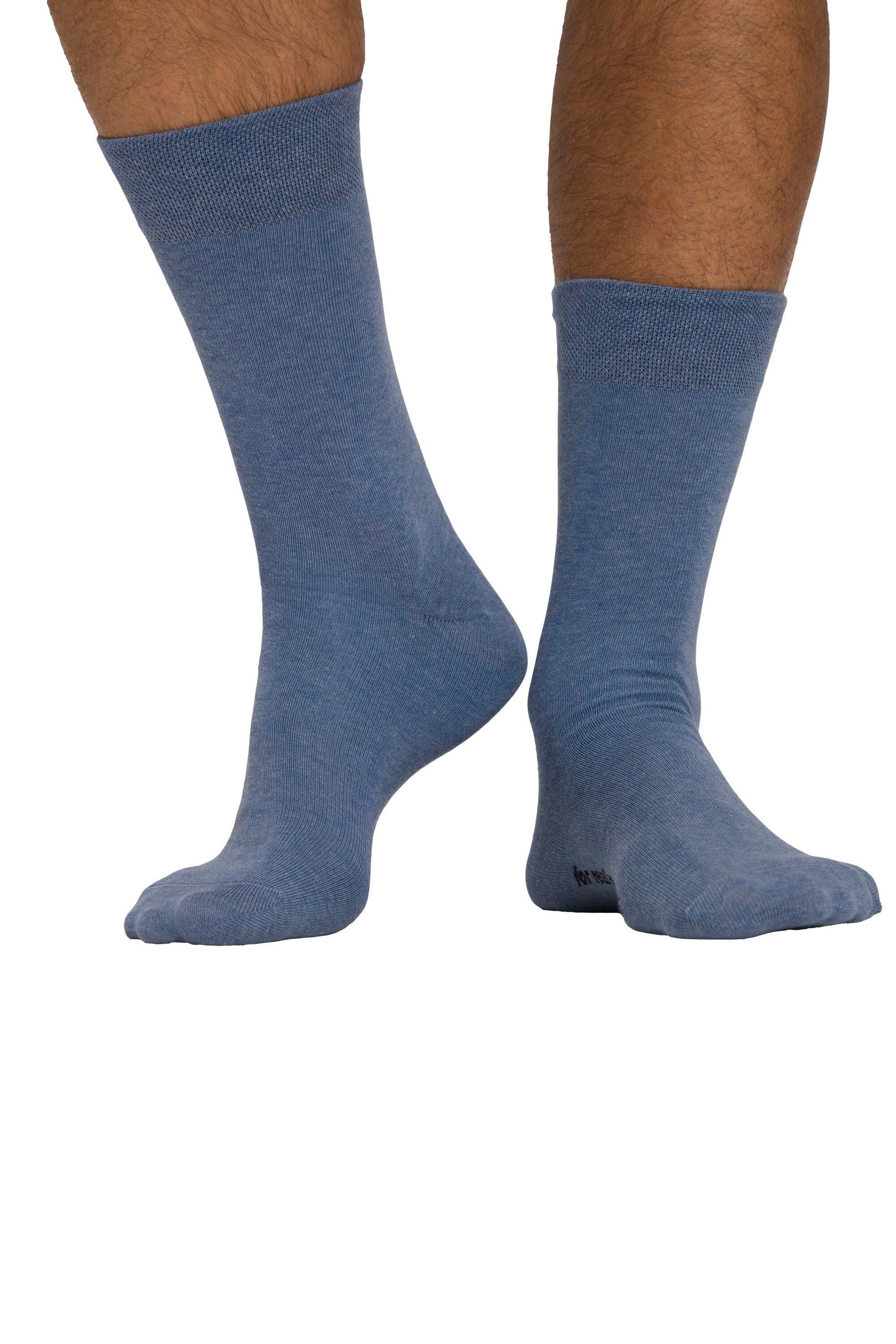 JP1880 Socken (2-Paar) Komfort-Bündchen Basicsocken 2er-Pack jeansblau