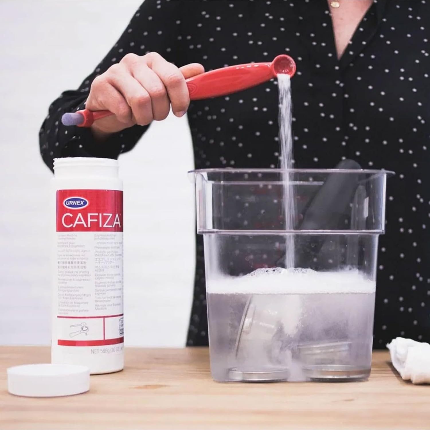 Urnex Cafiza Kaffeefettlöser (Packung, [- 1 Dose mit 566 g Inhalt, Kaffeevollautomat Reinigungspulver Geruchsneutralisierender Kaffeemaschinenreiniger)