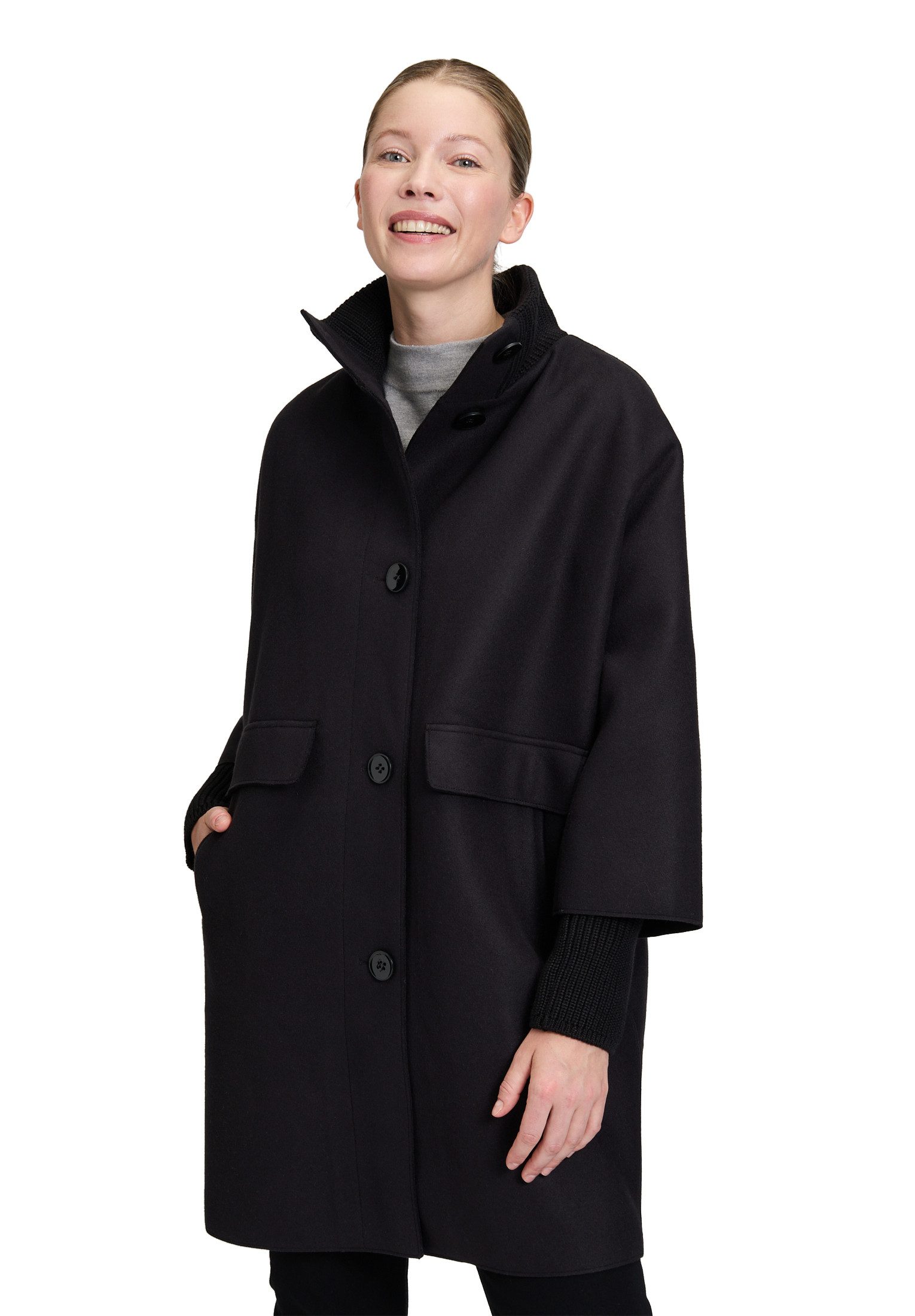 Betty Barclay Wolljacke Damen Wollmantel mit Strickdetails günstig online kaufen