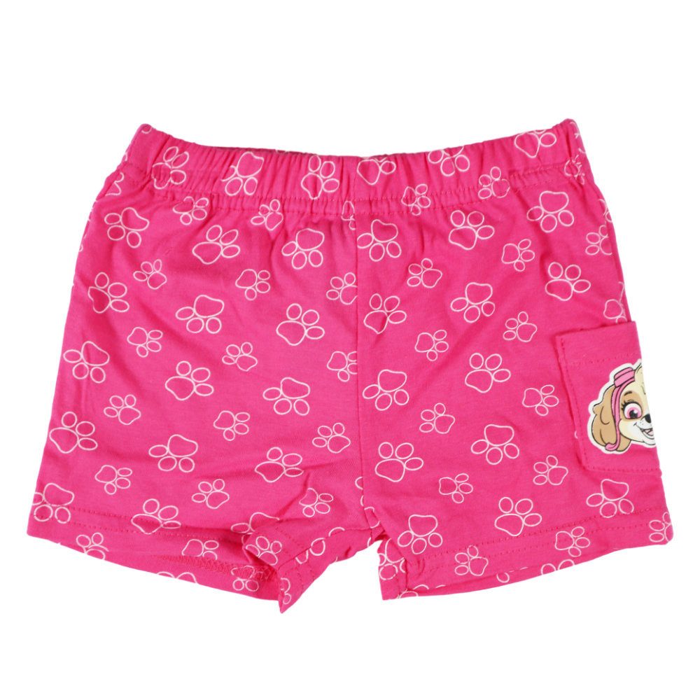 PAW PATROL Print-Shirt Paw Patrol Skye Mädchen Baby Kurzarm Shirt plus Shorts 100% Baumwolle, Gr. 62 bis 86