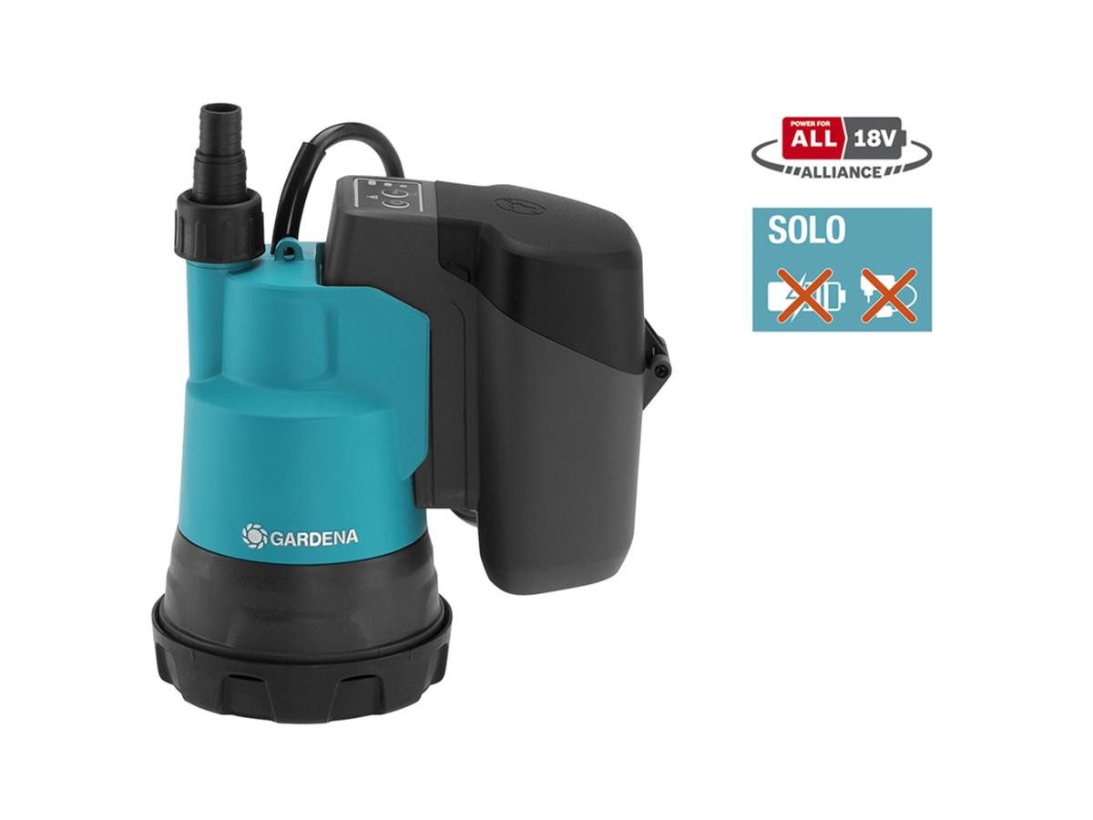 GARDENA Tauchpumpe Akku Klarwasser 2000/2 18V P4A, Tauchpumpe 2000/2 ohne Ladegerät und Akku geliefert