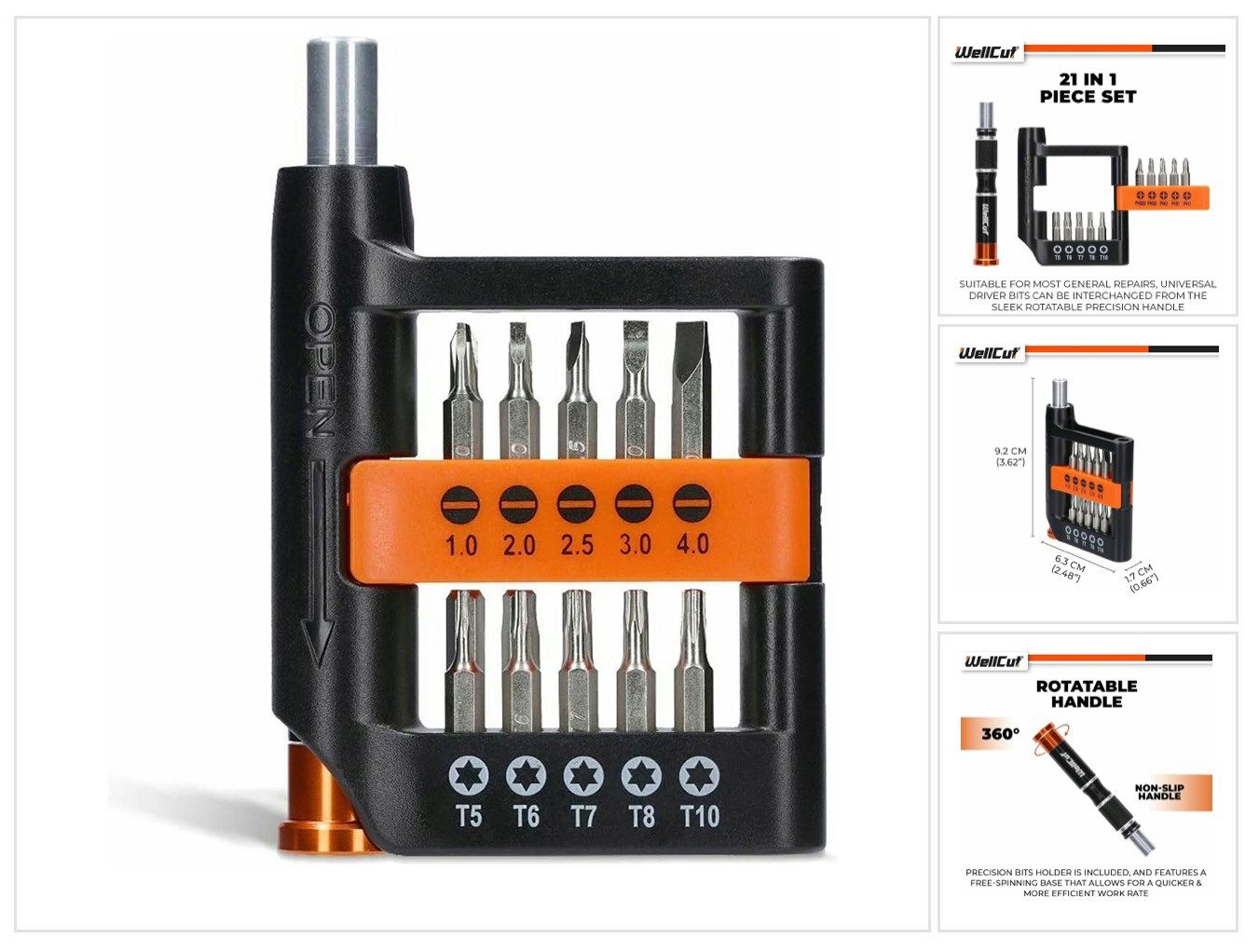 Wellcut Diamanttrennscheibe Präzisions-Mehrzweck-Schraubendreher-Bit-Set, Schraubendreher mit rut, Ø 115 mm, (1-tlg)