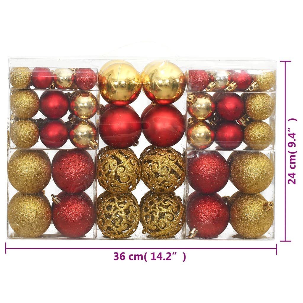 Golden und Christbaumschmuck und Weinrot vidaXL Weihnachtskugeln Golden 3 6 4 cm Stk Rot 100
