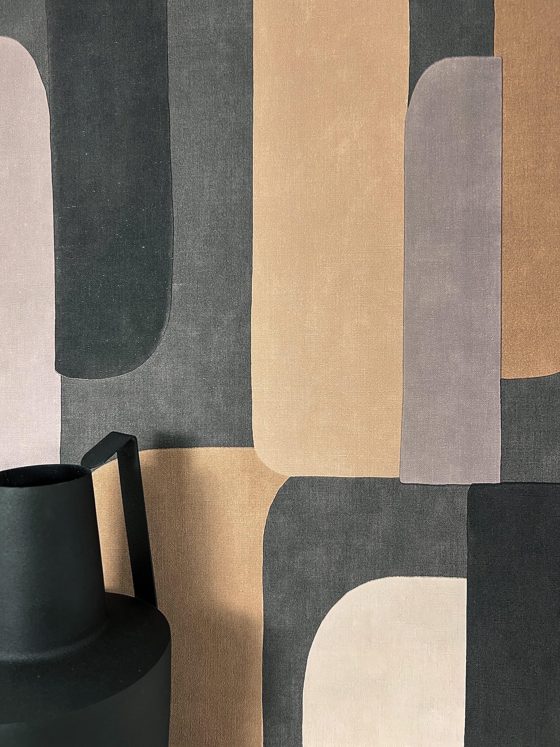 Newroom Vliestapete Maxius Brown Tapete Mustertapete Grafik,Muster,Formen, günstig online kaufen