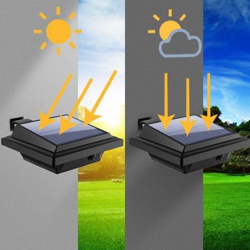 KEENZO LED Dachrinnenleuchte 8Stk.Solarlampen für Außen 25LEDs Solarlicht Auto ON/OFF, Warmweiß
