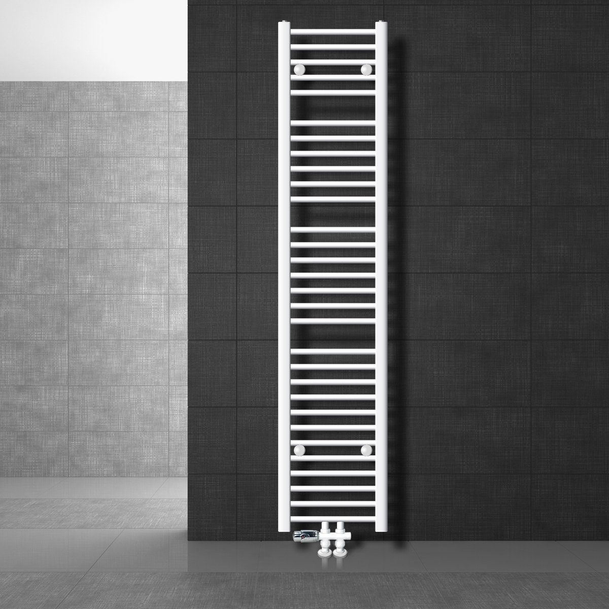 Infrarotheizung 300 Watt Für Welche Raumgröße ECD Germany Heizkörper Badheizkörper Sahara 300x1800 mm Weiß gerade mit