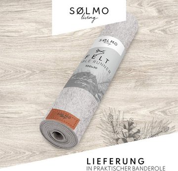 sølmo Tischläufer sølmo - Filz-Tischläufer 100 x 30 cm (langlebiger formstabiler Filz), pflegeleicht und waschbar