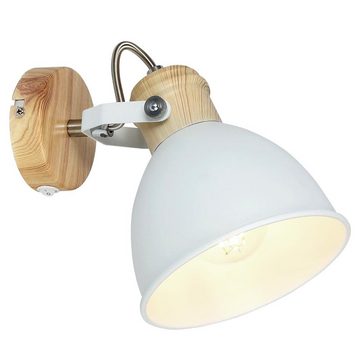 etc-shop LED Wandleuchte, Leuchtmittel inklusive, Warmweiß, Farbwechsel, Wand Leuchte dimmbar Holz Optik Spot Strahler Lampe weiß verstellbar