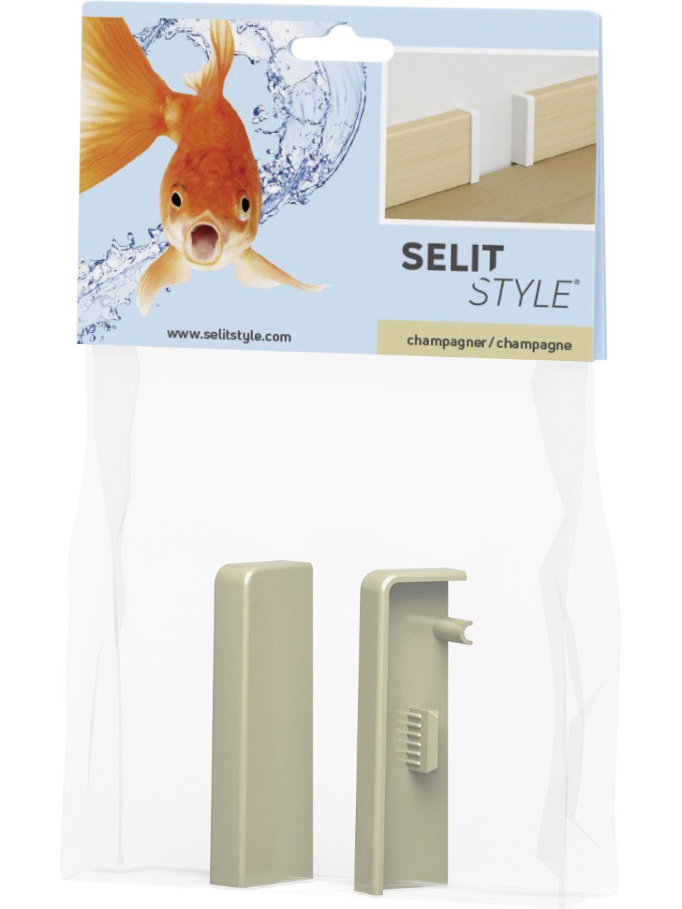 Selit Sockelleiste SELITSTYLE Endkappen champagner Höhe 50 mm 2 Stück