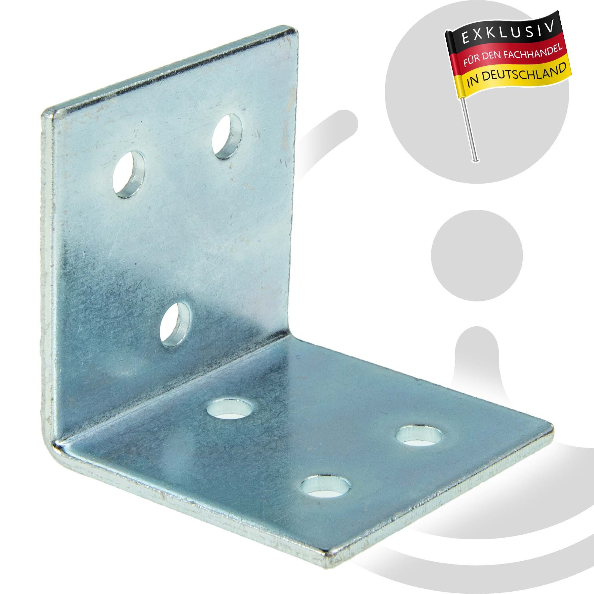 MASTERPROOF PROFESIONAL Winkelverbinder Lochplattenwinkel-Set 40 mm x 40 mm x 40 mm x 2 mm, 10-teilig