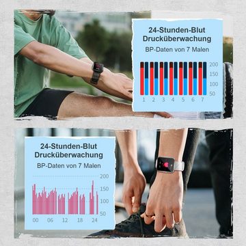 REDOM Damen Herren Smart Watch Sportuhr Armbanduhr Fitness Uhr Uhren Tracker Smartwatch (1.96 Zoll) Sportuhr mit 100+ Sportmodi, IP68 Wasserdicht, Bluetooth Anrufe, iOS/Android, mit Pulsmesser Schrittzähler Schlafmonitor Aktivitätstracker