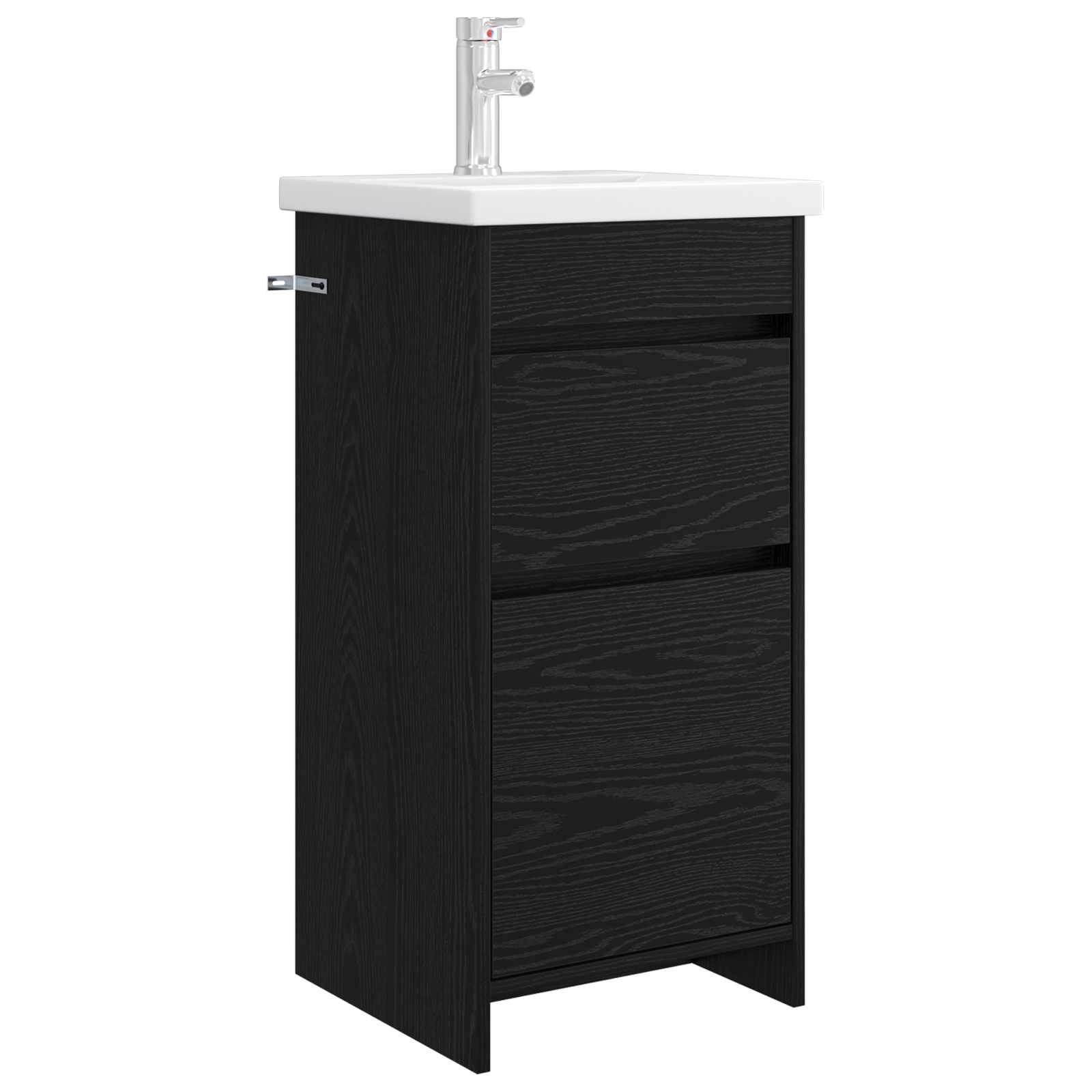Badezimmerspiegelschrank Badezimmerschrank mit Waschbecken Schwarze Eiche