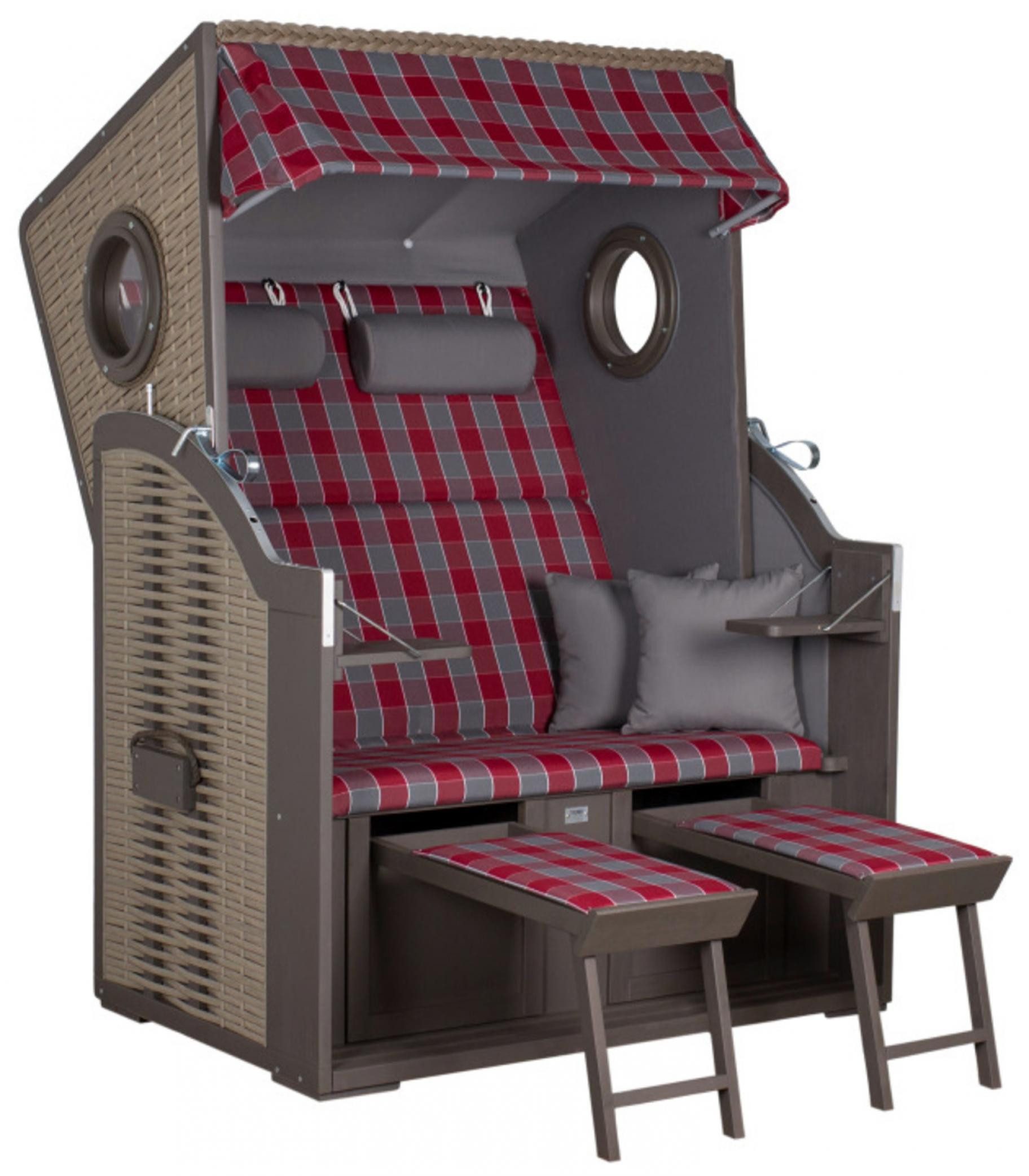 deVries Strandkorb Strandkorb Twin View PE nature grey Des. 472