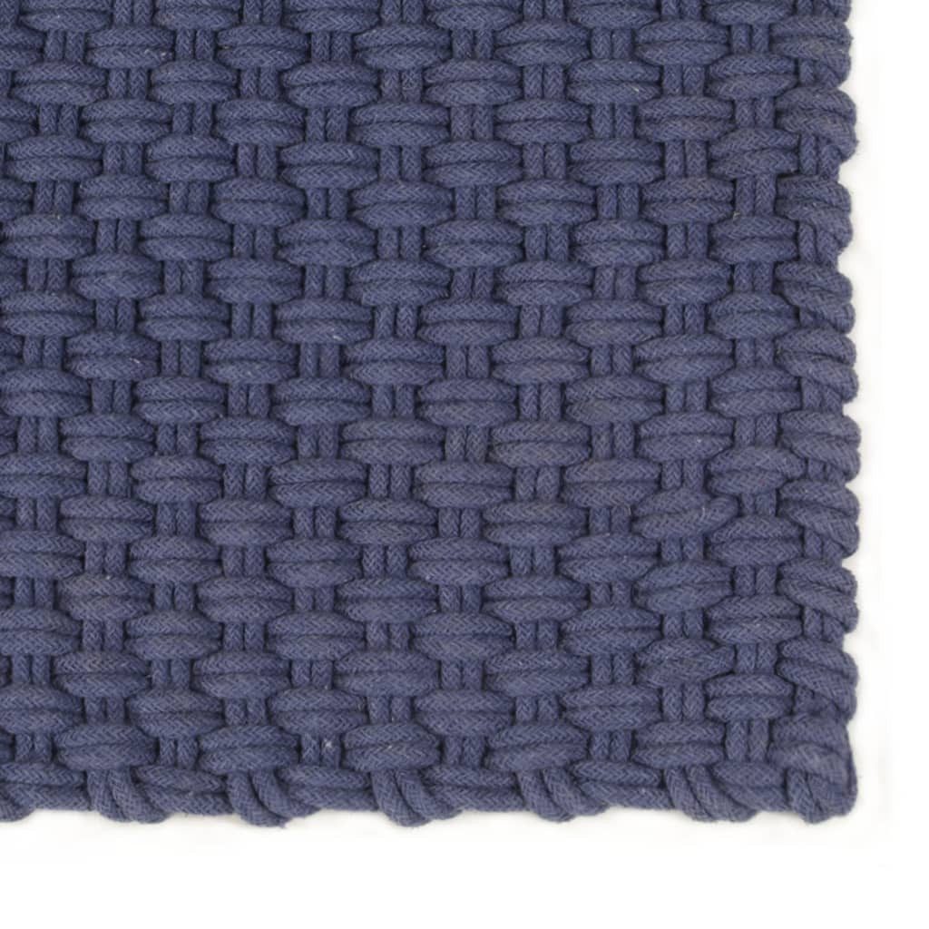 vidaXL Teppich 180 x 250 cm Teppich Rechteckig Marineblau 180x250 cm Baumwolle, Rechteckig, Höhe: 1 mm