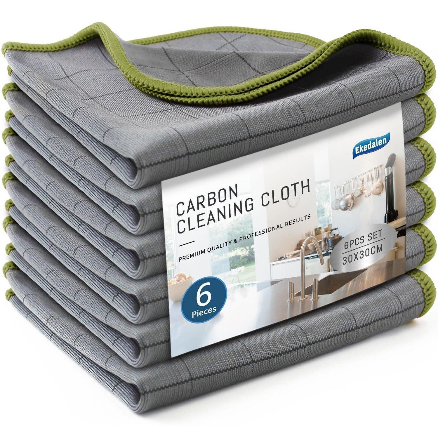 LuxusKollektion Fensterputztücher Mikrofaser Carbon Poliertuch Grün 30 x 30 cm Mikrofasertuch