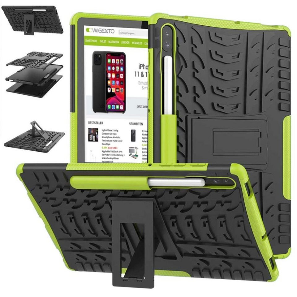 Wigento Tablet Hulle Fur Samsung Galaxy Tab S6 10 5 T860 T865 Hybrid Outdoor Schutzhulle Case Grun Tasche Cover Etuis Online Kaufen Otto
