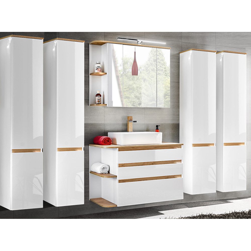 Lomadox Badmöbel-Set CAMPOS-56, (Spar-Set, 8-St), weiß günstig online kaufen