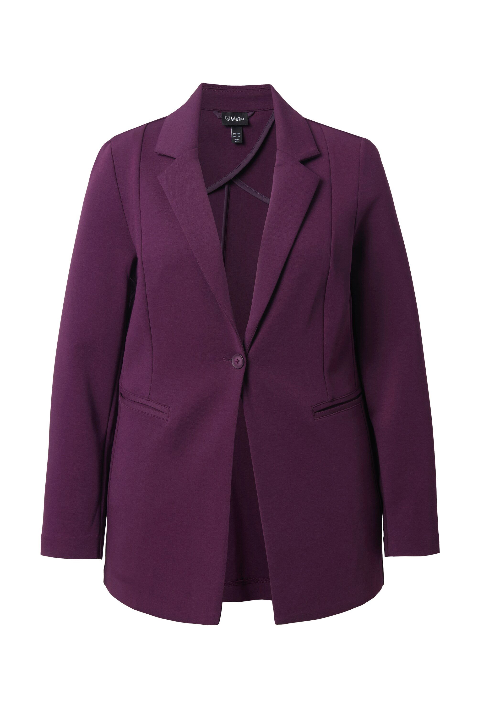 Ulla Popken Jerseyblazer Blazer Punto di Roma A-Linie Reverskragen Stretch günstig online kaufen