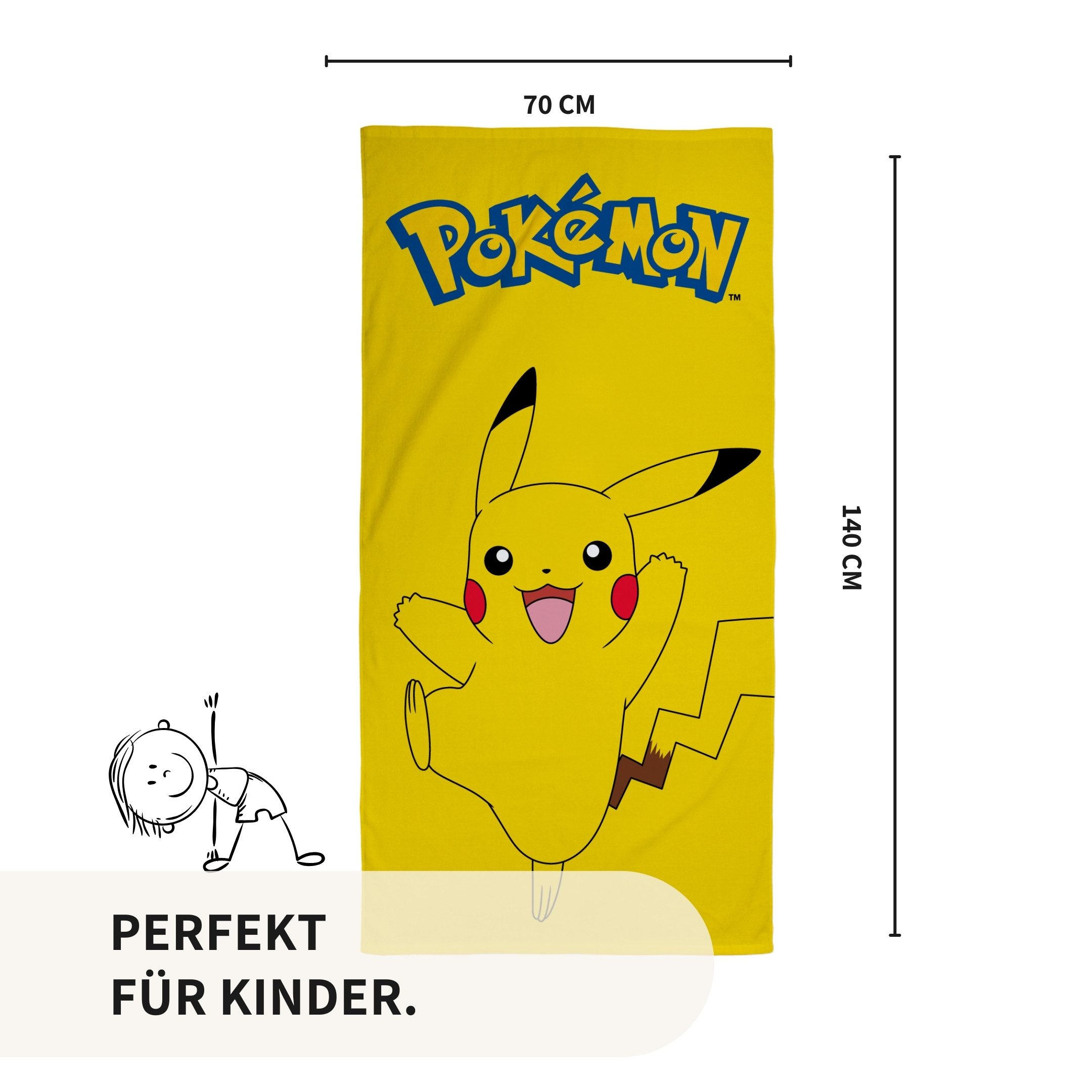 MTOnlinehandel Badetuch Pokemon, Geschenkidee für Kinder, 70x140cm, Fanarti günstig online kaufen