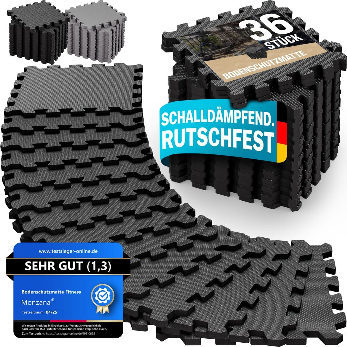 monzana Bodenschutzmatte, 36-St., Rutschfest EVA-Schaumstoff Bodenschutz Tr günstig online kaufen