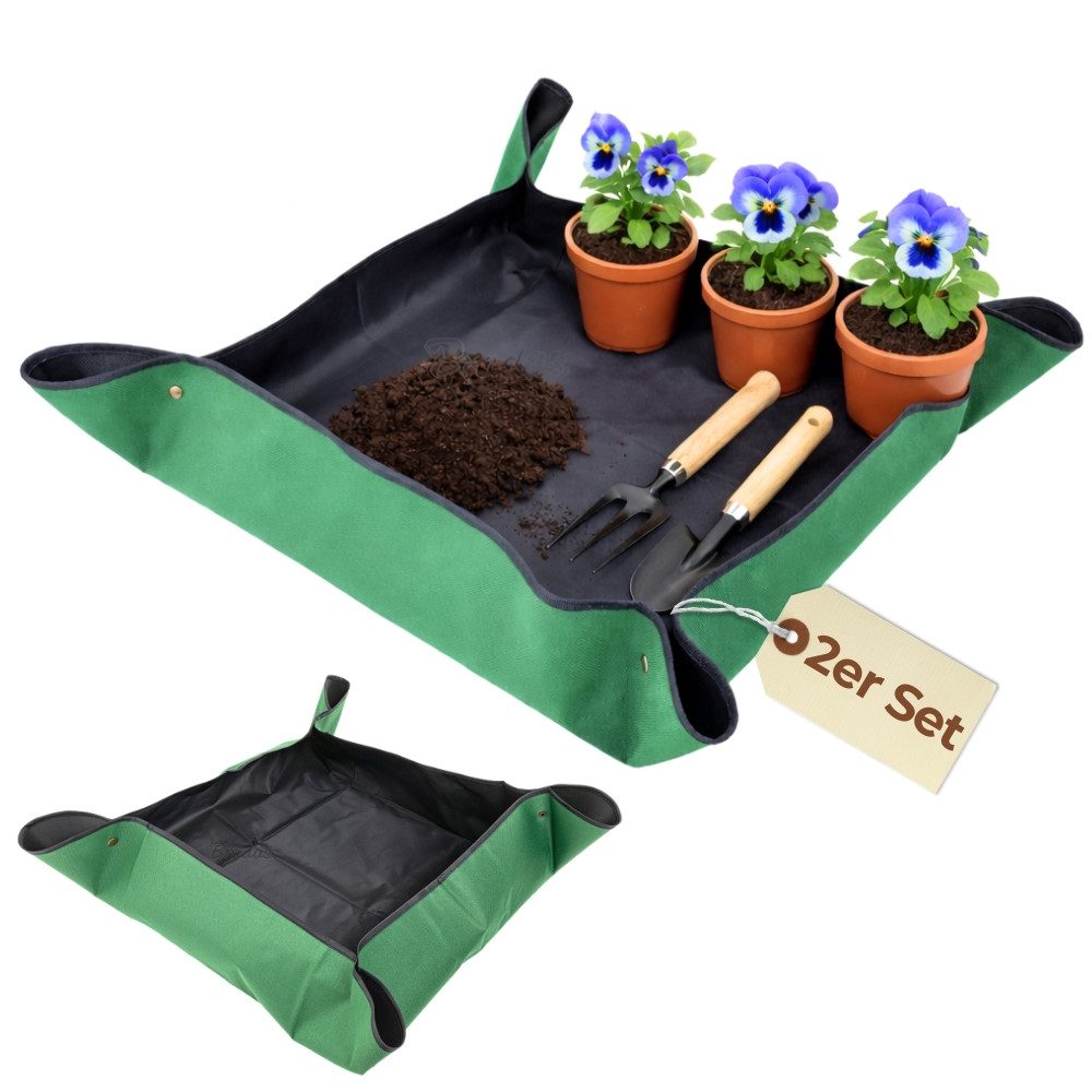 GarPet Pflanztisch 2er Set Pflanzen Umtopfmatte Wasserdicht Pflanzunterlage Pflanzenmatte