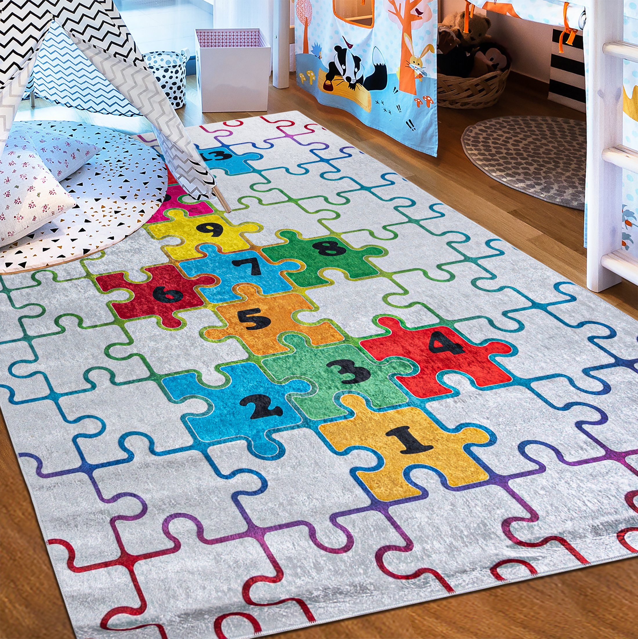Mazovia Kinderteppich Kinderteppich Kinderzimmerteppich Puzzle, 80 günstig online kaufen