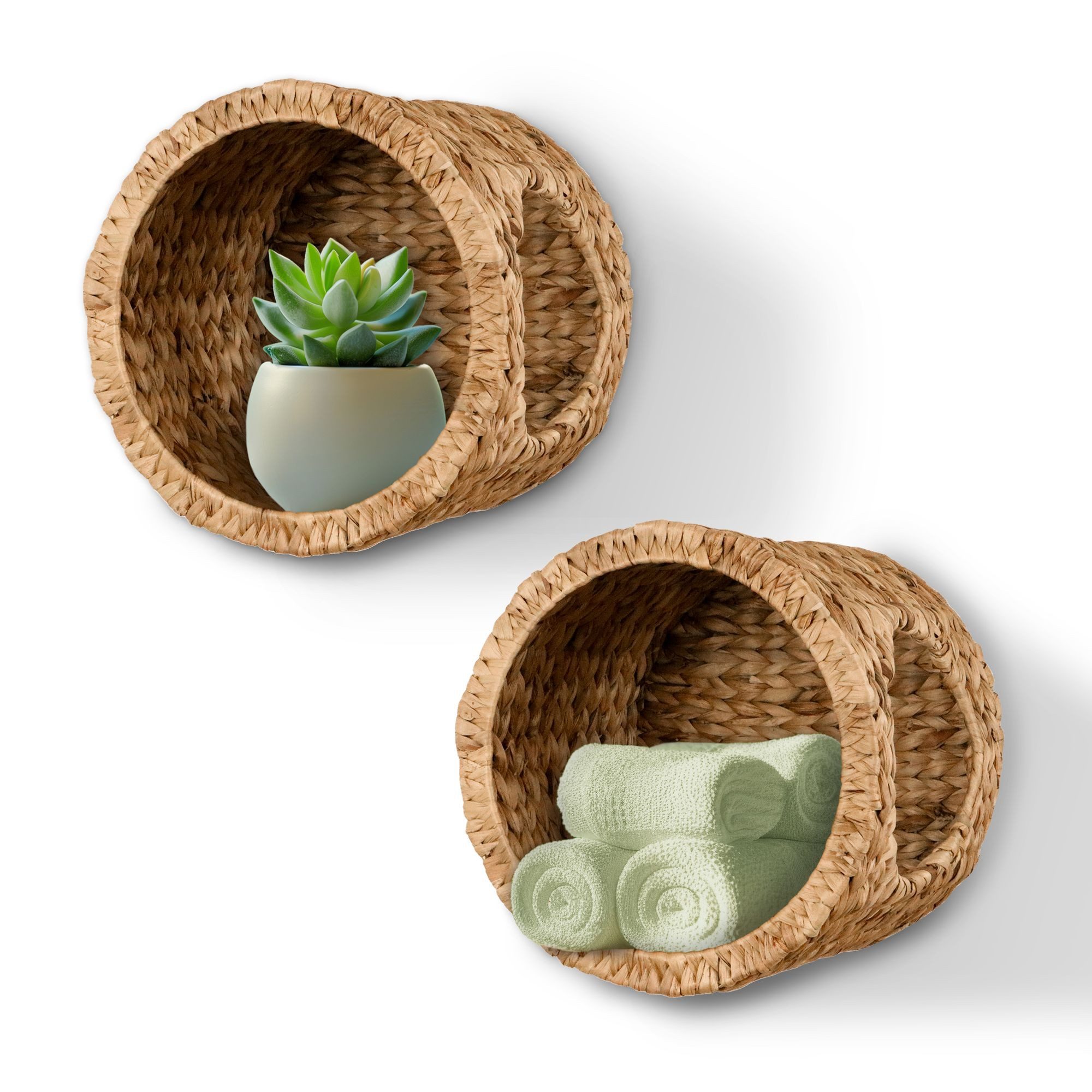 Lycce Wandregal Wandregal Badezimmer Regal geflochten aus Wasserhyazinthe, günstig online kaufen