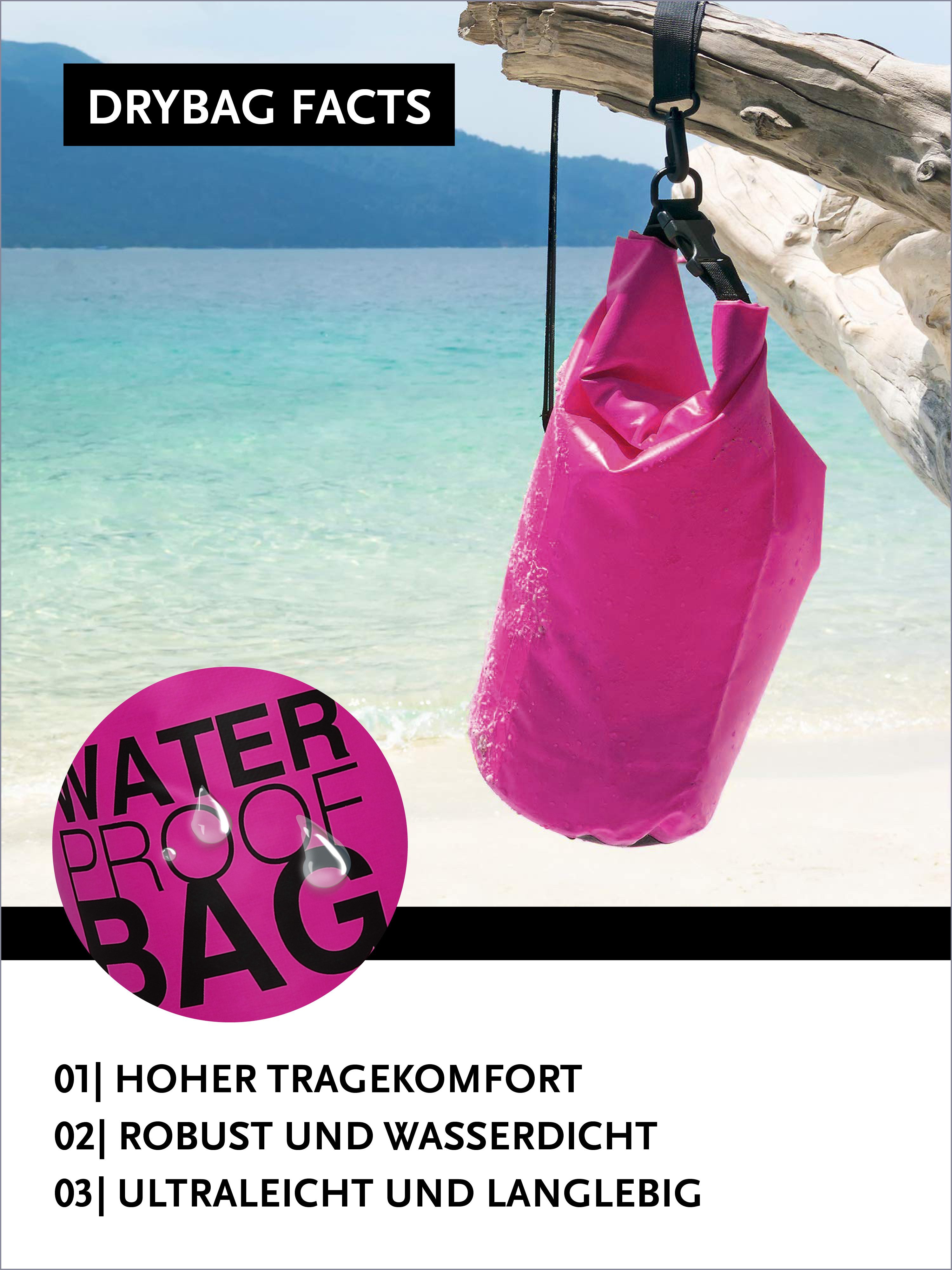 DonDon Drybag Beutel Trockentasche Trockenbeutel, wasserdichter outdoor Drybag – Bild 4 von 5