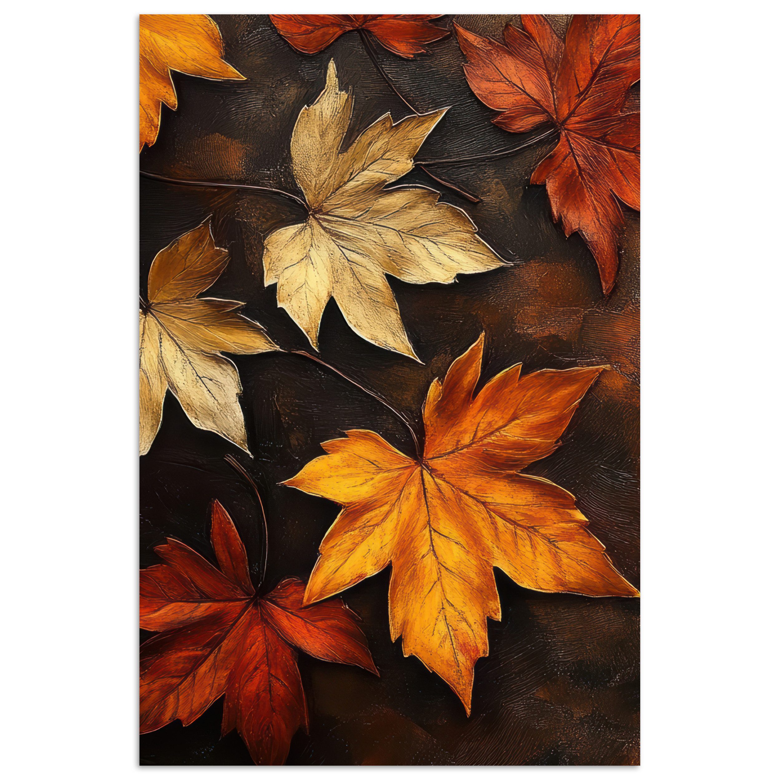 MuchoWow Poster Herbstblätter - Braun - günstig online kaufen