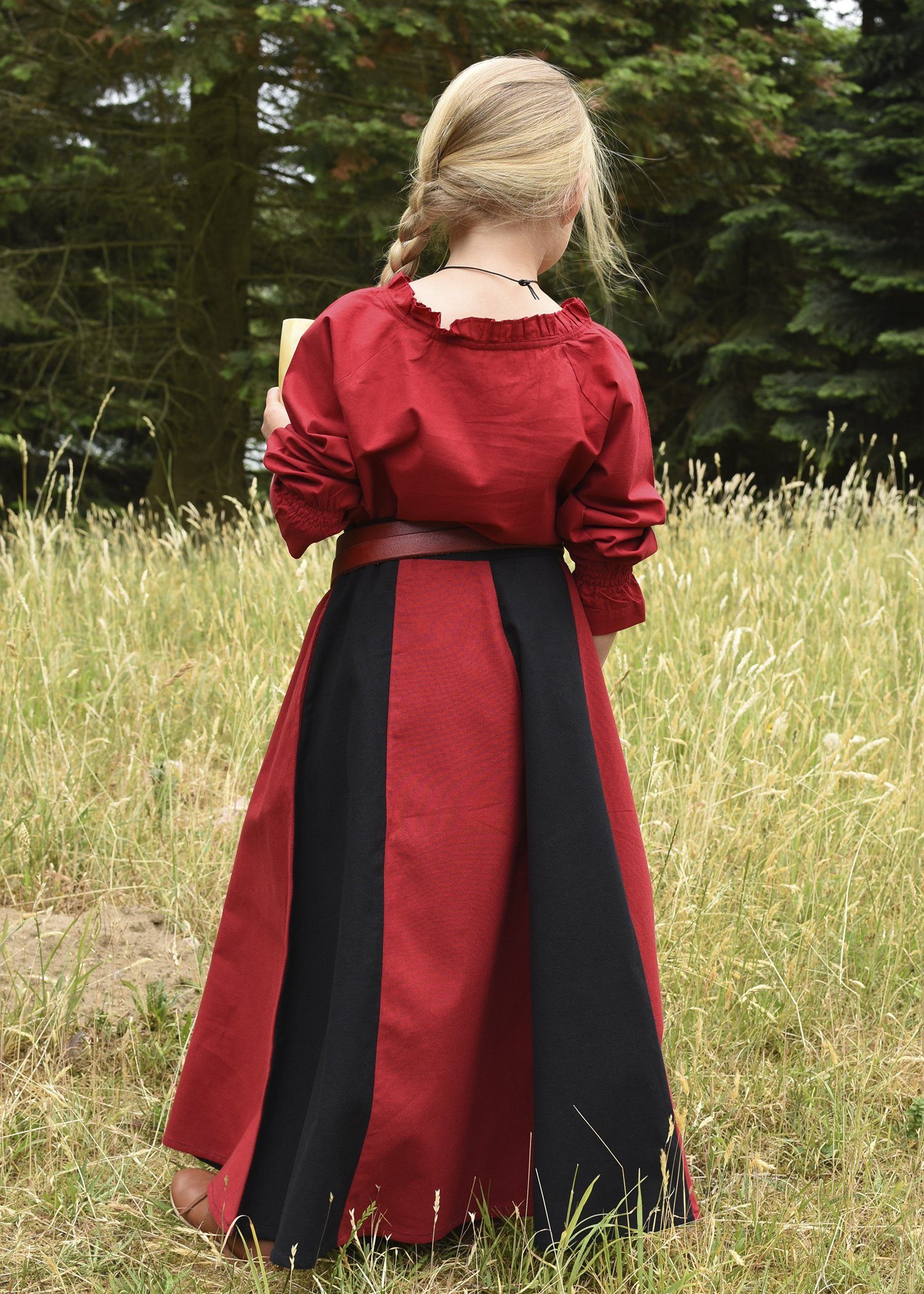 Battle Merchant Ritter-Kostüm Kinder Mittelalter-Langarmbluse Helena, rot
