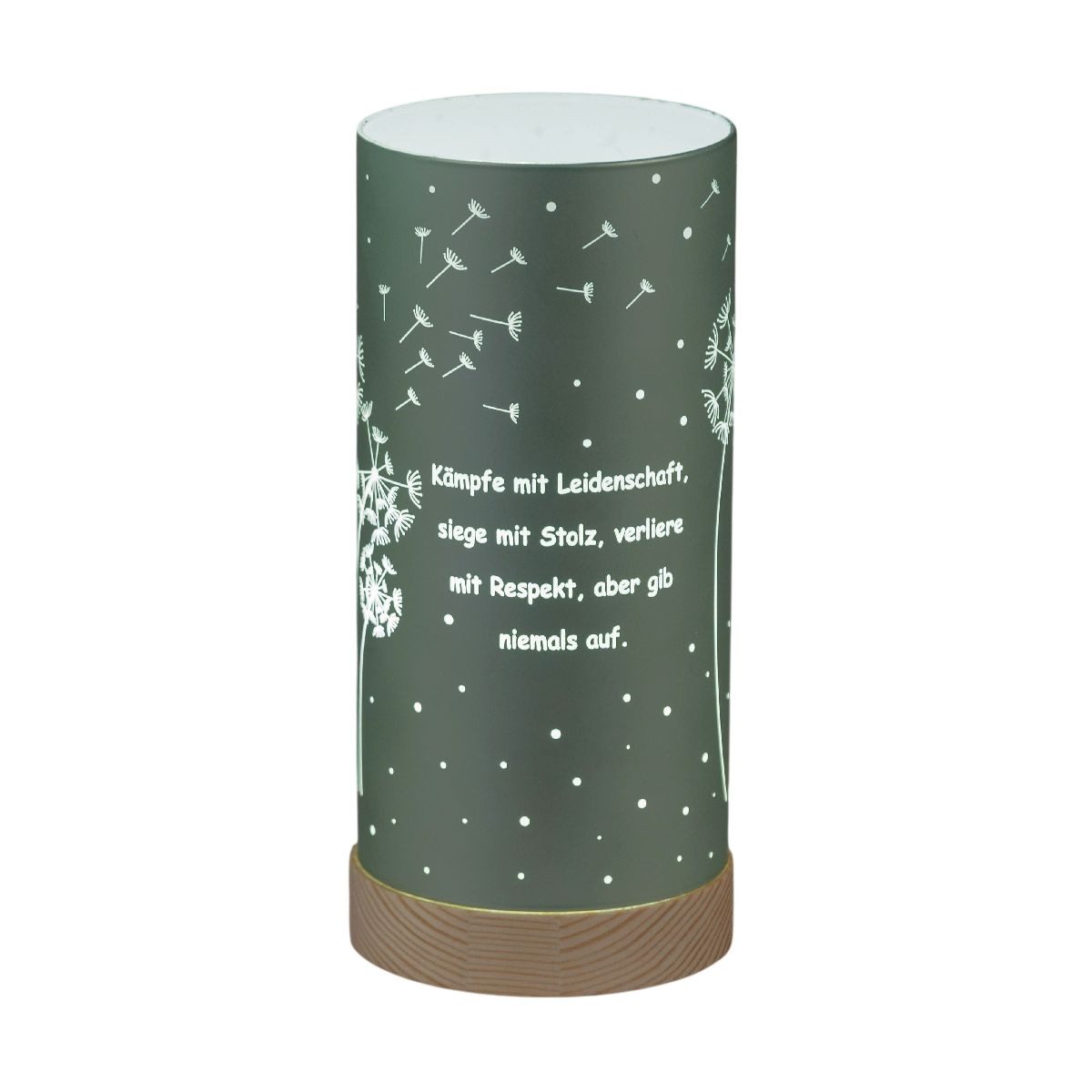 formano LED Dekolicht aus Glas mit Motiv und Spruch, LED fest integriert, Warmweiß